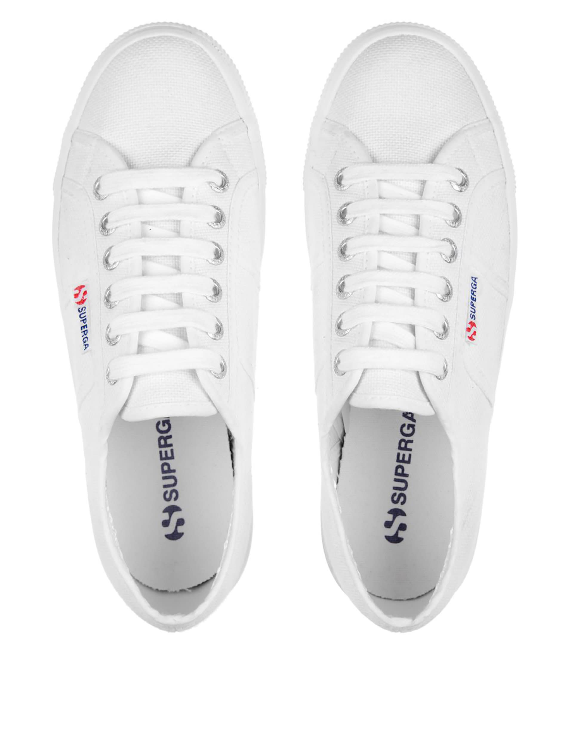 Superga Women's 2790 Acotw Canvas Flatform Lace Up Trainers - 7.5 - White, White