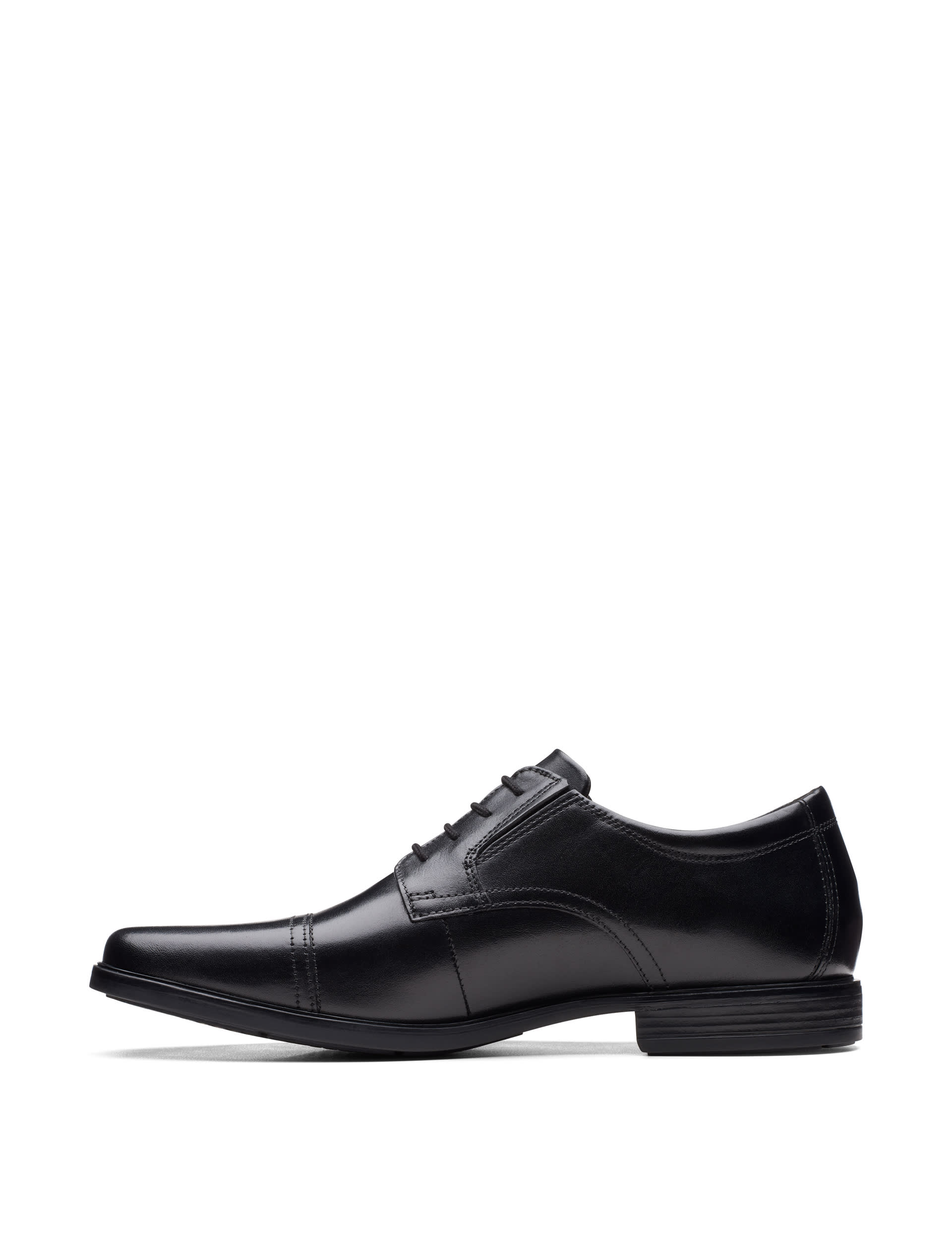 Clarks Men's Leather Oxford Shoes - 8 - Black, Black