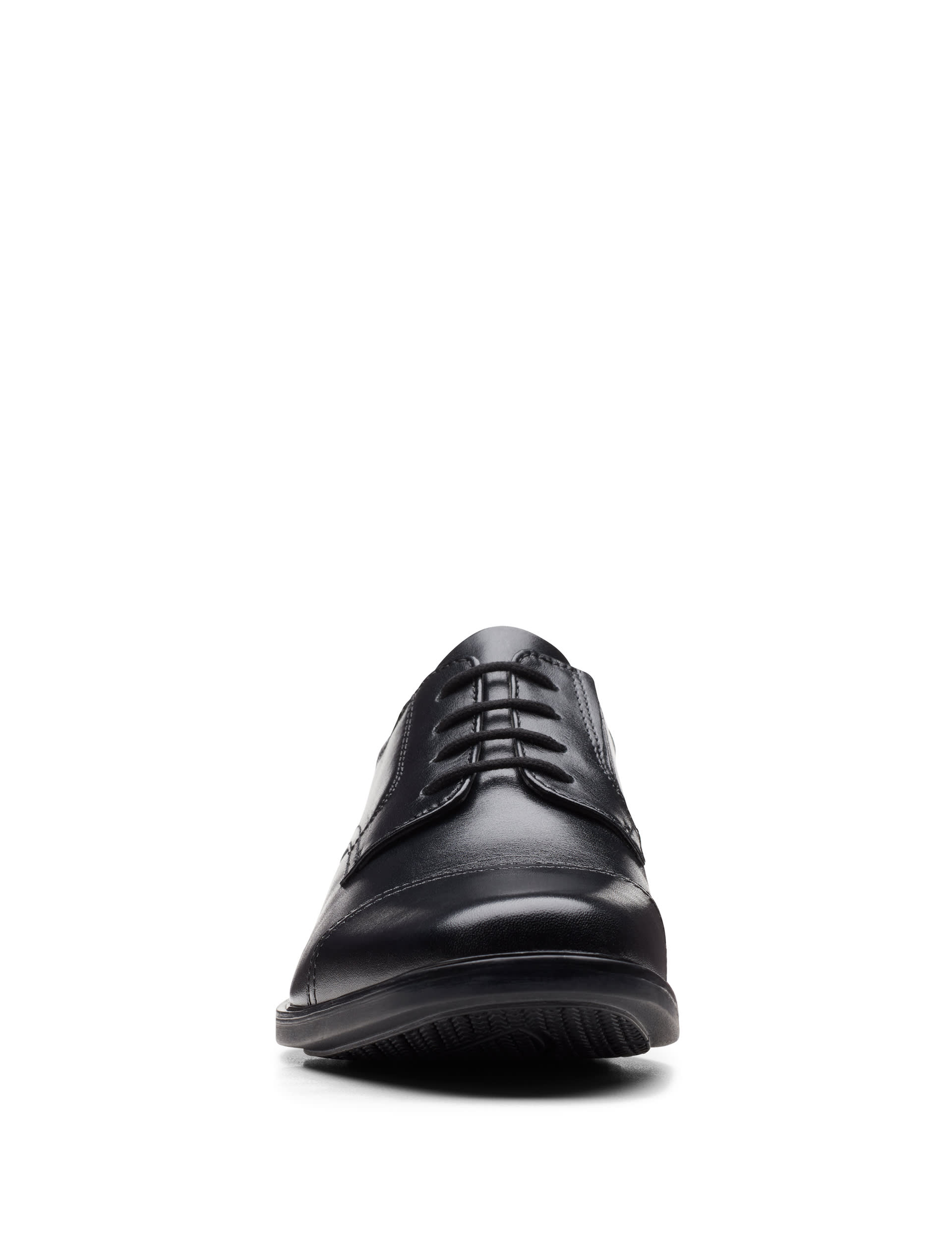 Clarks Men's Leather Oxford Shoes - 8 - Black, Black