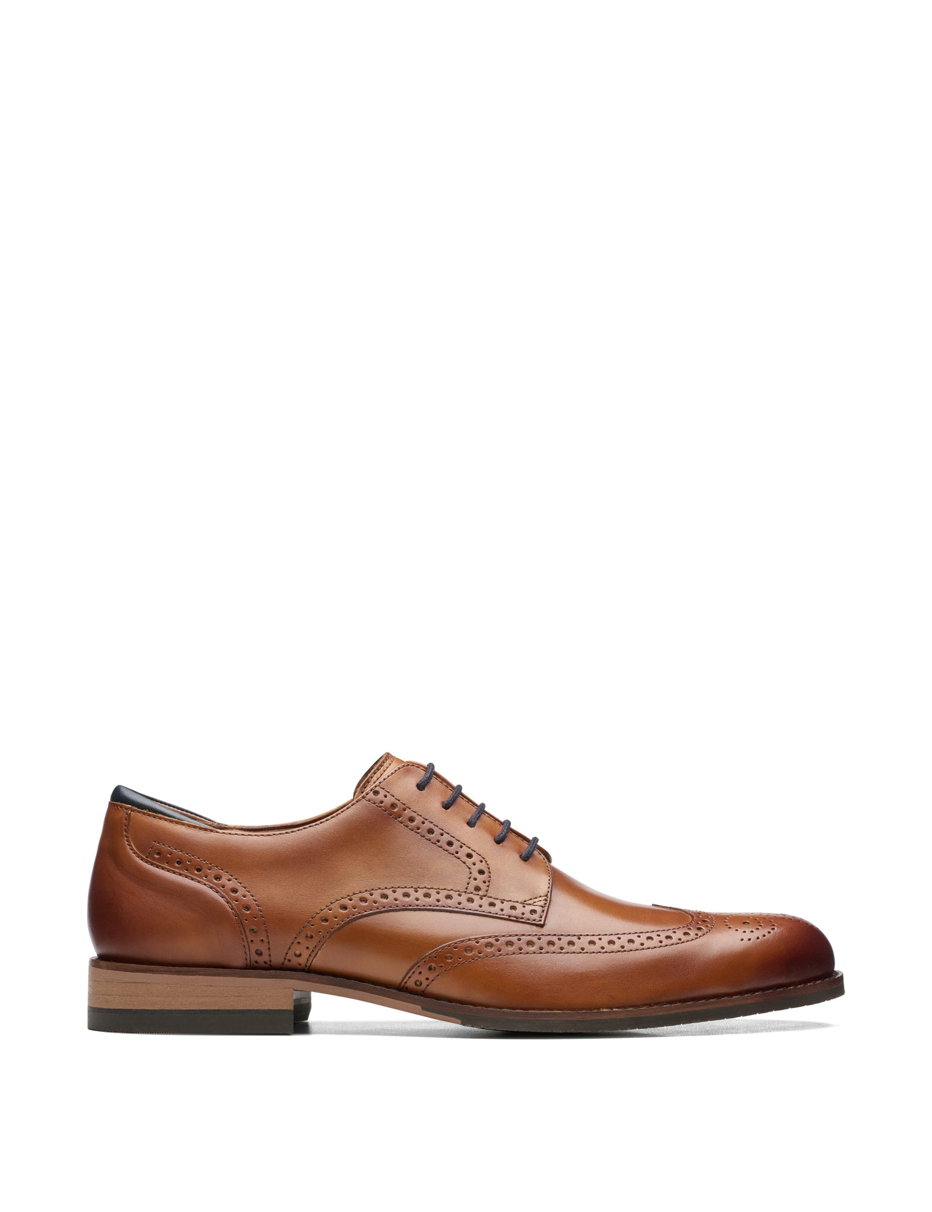 Clarks Men's Leather Brogues - 9 - Tan, Tan