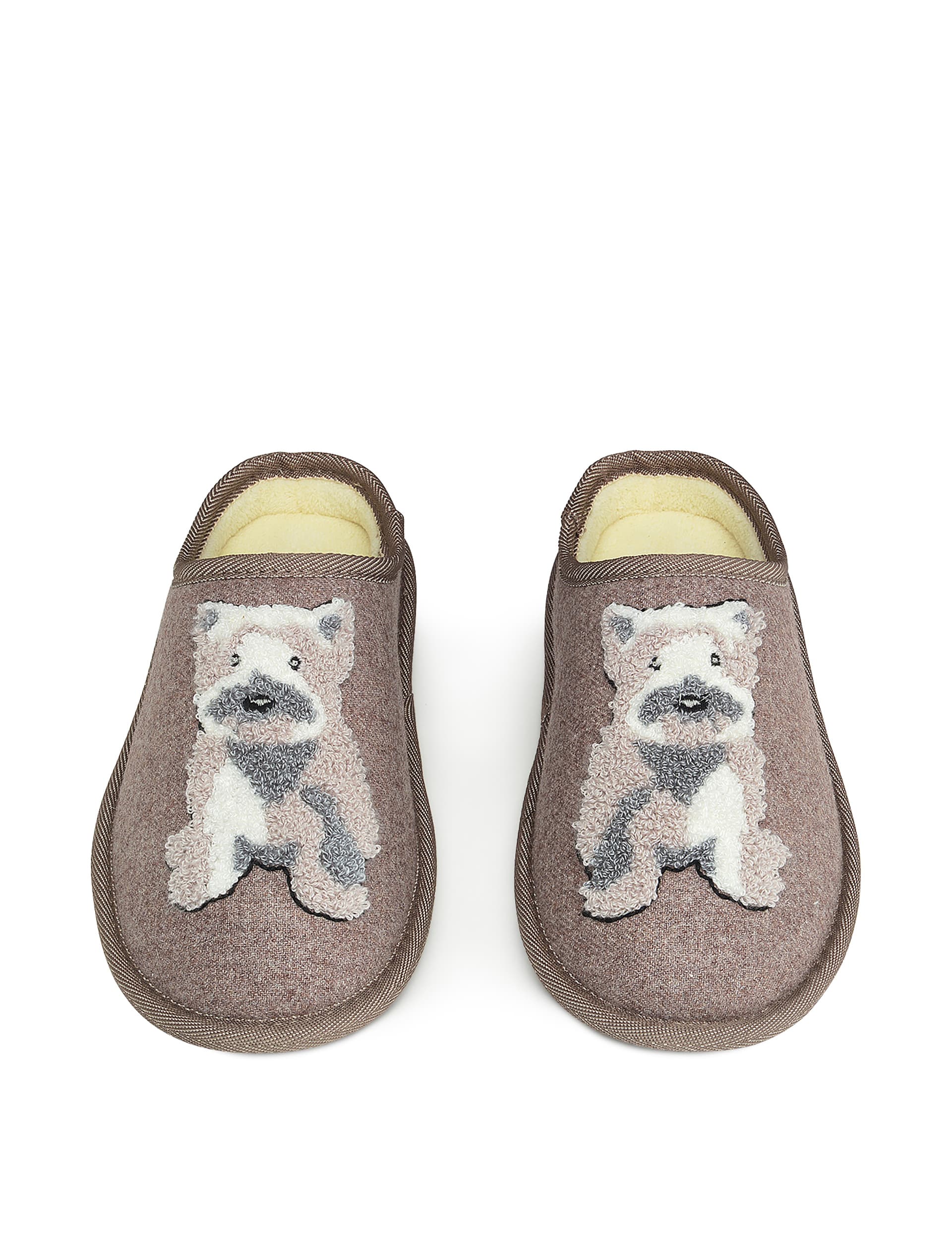 Radley Women's Dog Embroidered Round Toe Mule Slippers - 6 - Brown Mix, Brown Mix