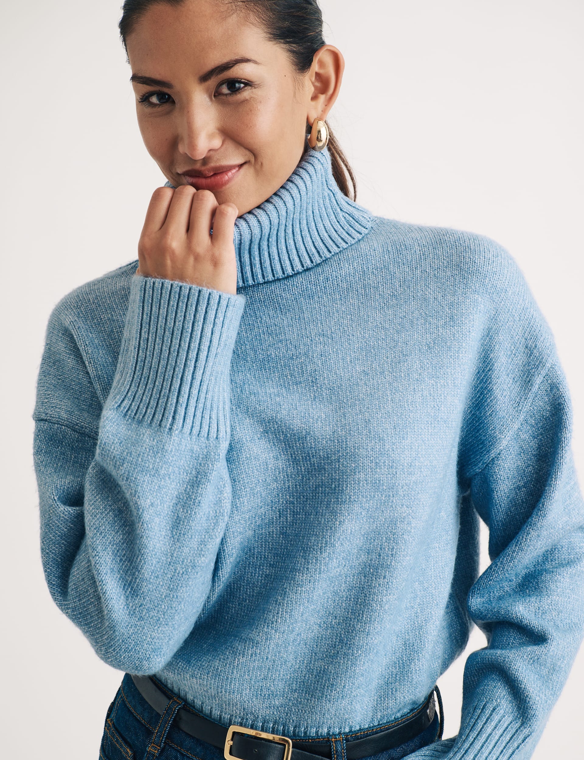 Nobody'S Child Women's Roll Neck Jumper - Blue, Blue,Black