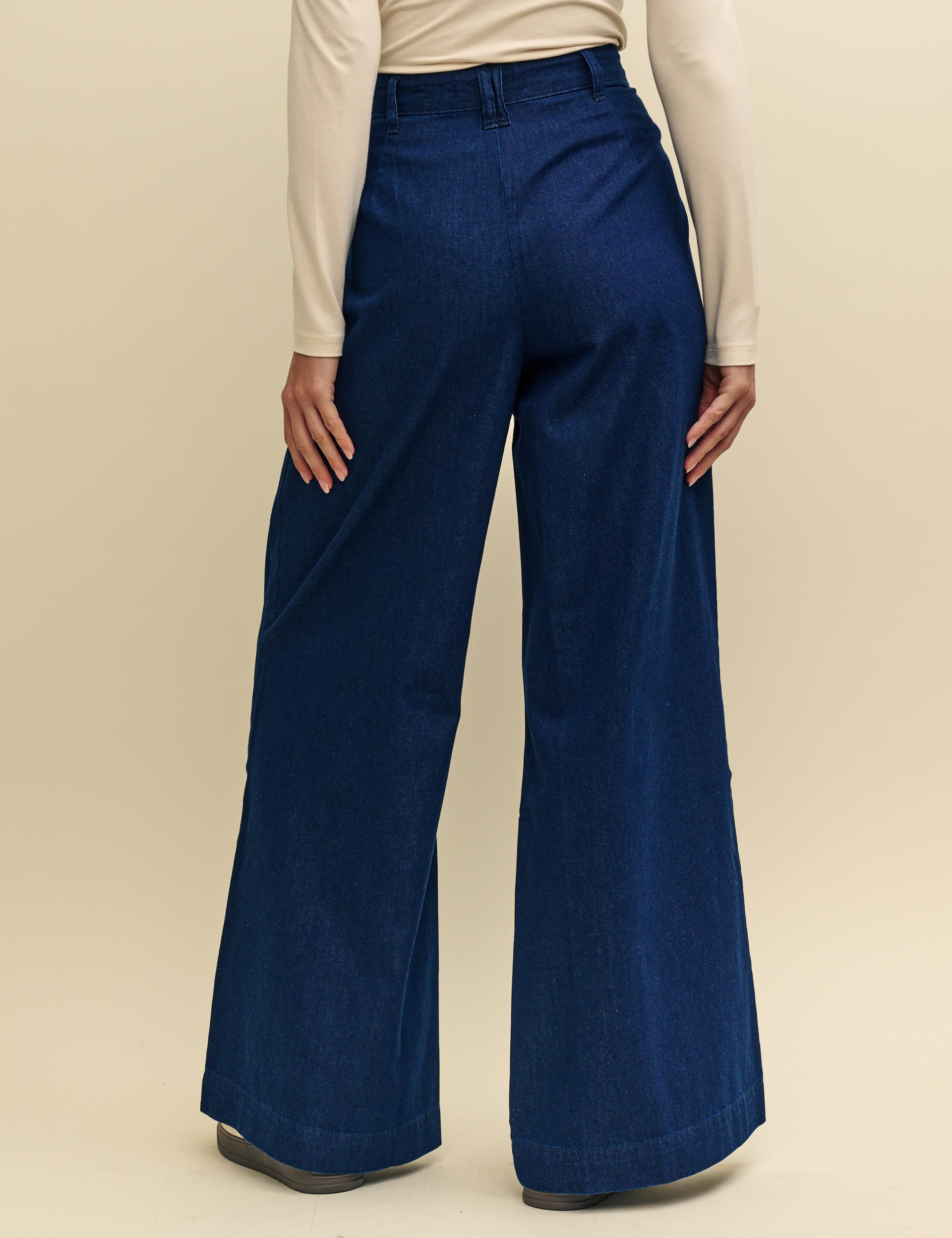 Nobody'S Child Women's Pure Cotton Wide Leg Trousers - 14 - Blue, Blue