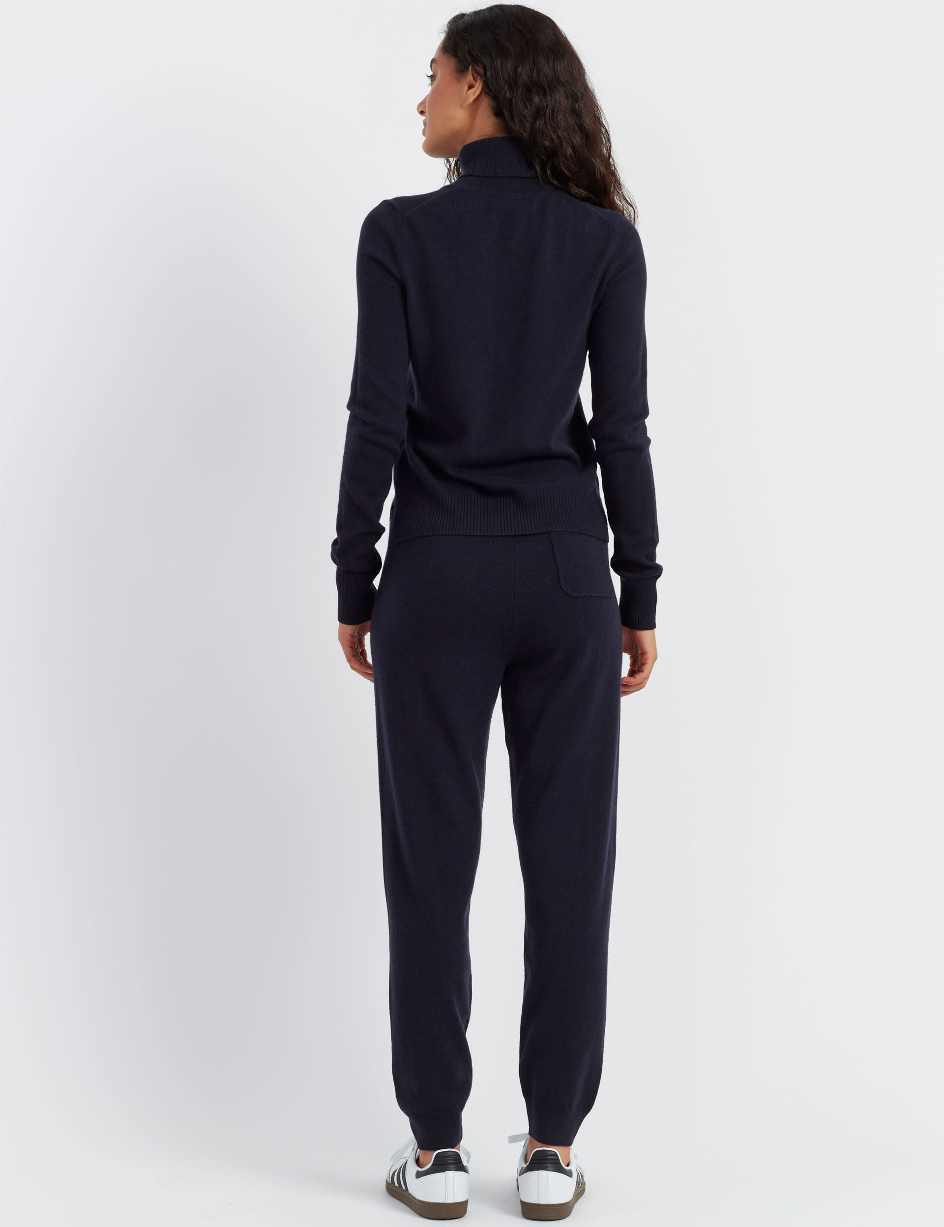 Chinti & Parker Women's Wool Rich Cuffed Joggers With Cashmere - XS - Navy, Navy,Black,Oatmeal