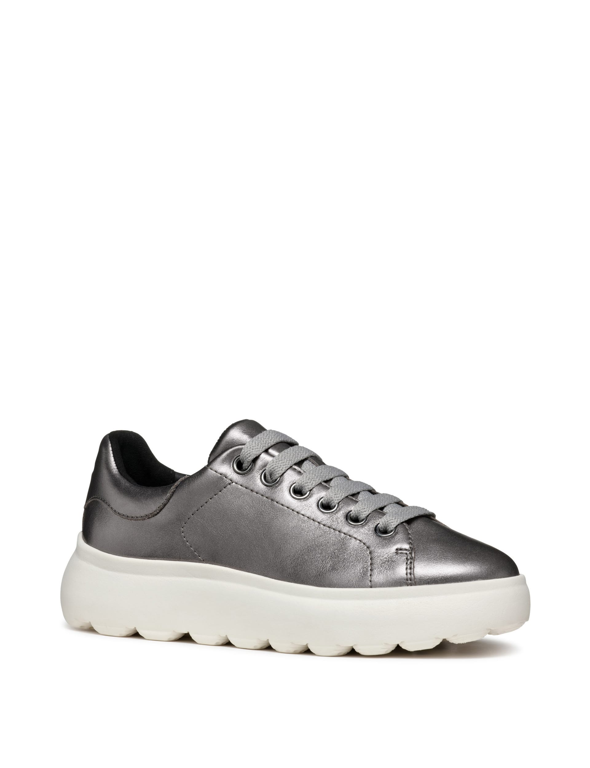 Geox Women's Metallic Trainers - 3 - Silver, Silver