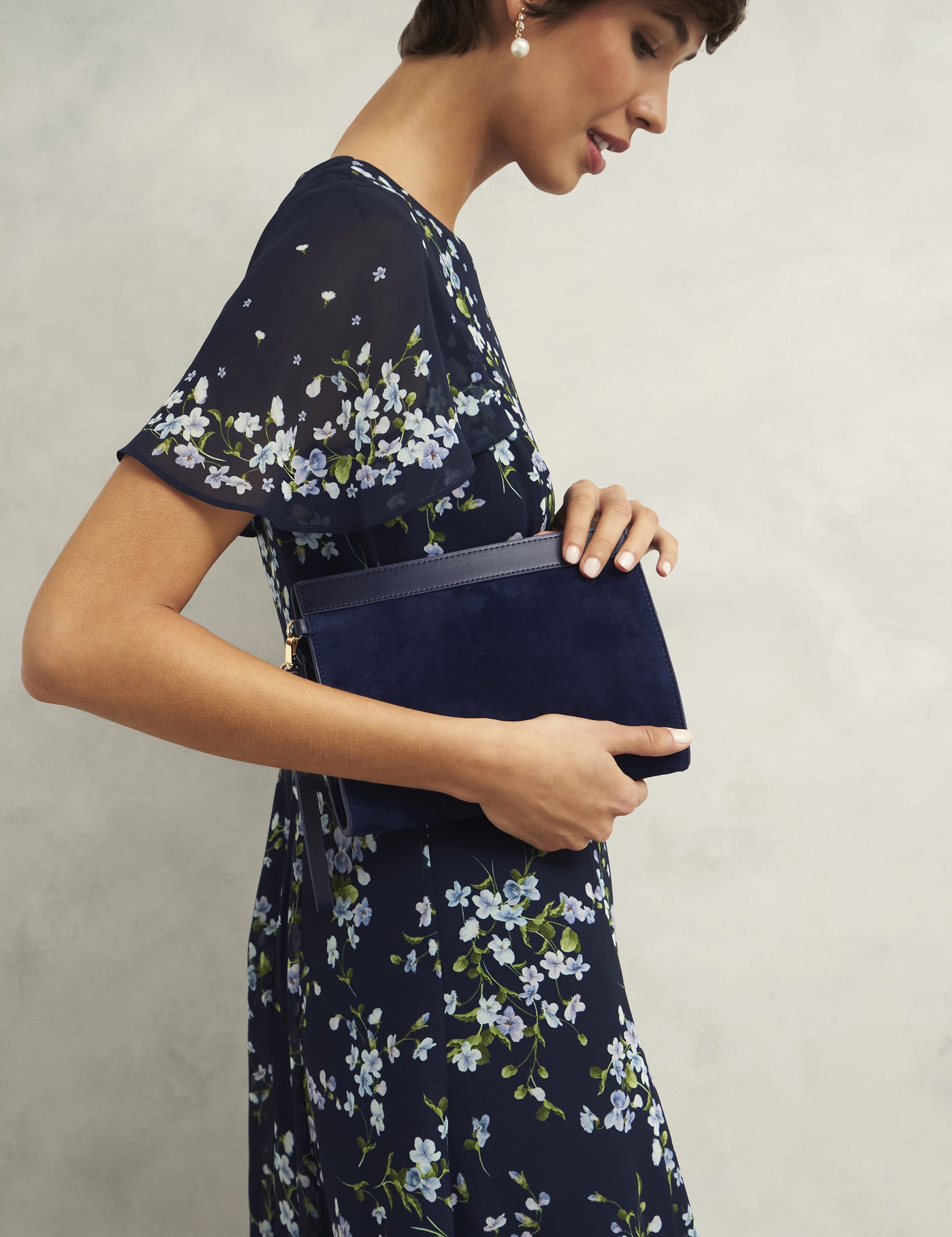 Hobbs Women's Suede Pouch - Navy, Navy