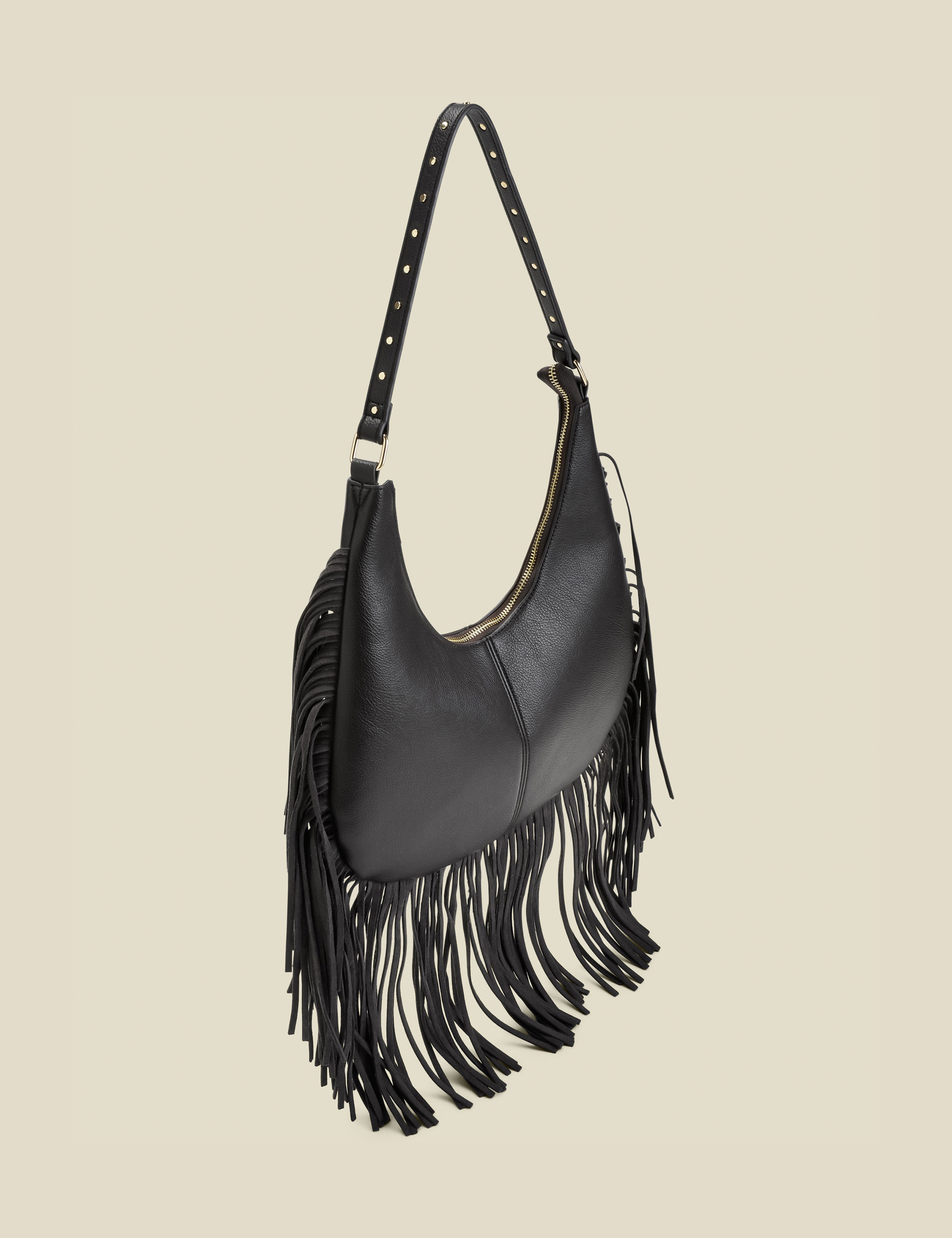 Sosandar Women's Fringe Detail Western Shoulder Bag - Black, Black