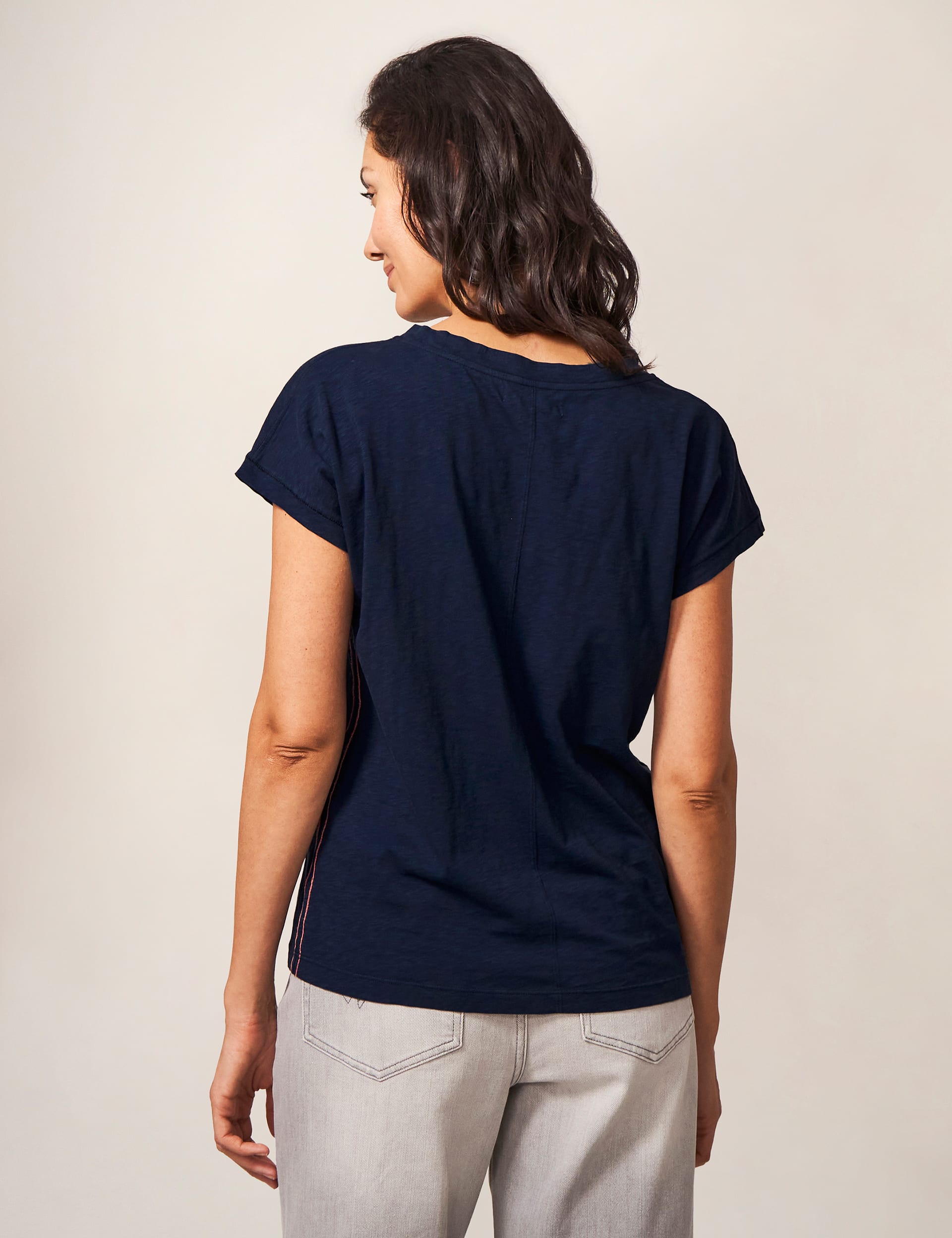 White Stuff Women's Pure Cotton T-Shirt - 12 - Navy, Navy