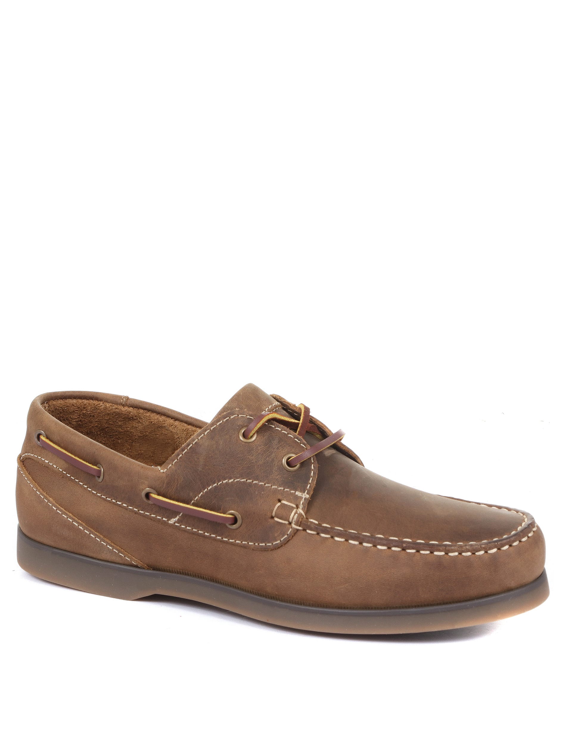 Jones Bootmaker Women's Leather Slip-On Boat Shoes - 8 - Brown, Brown