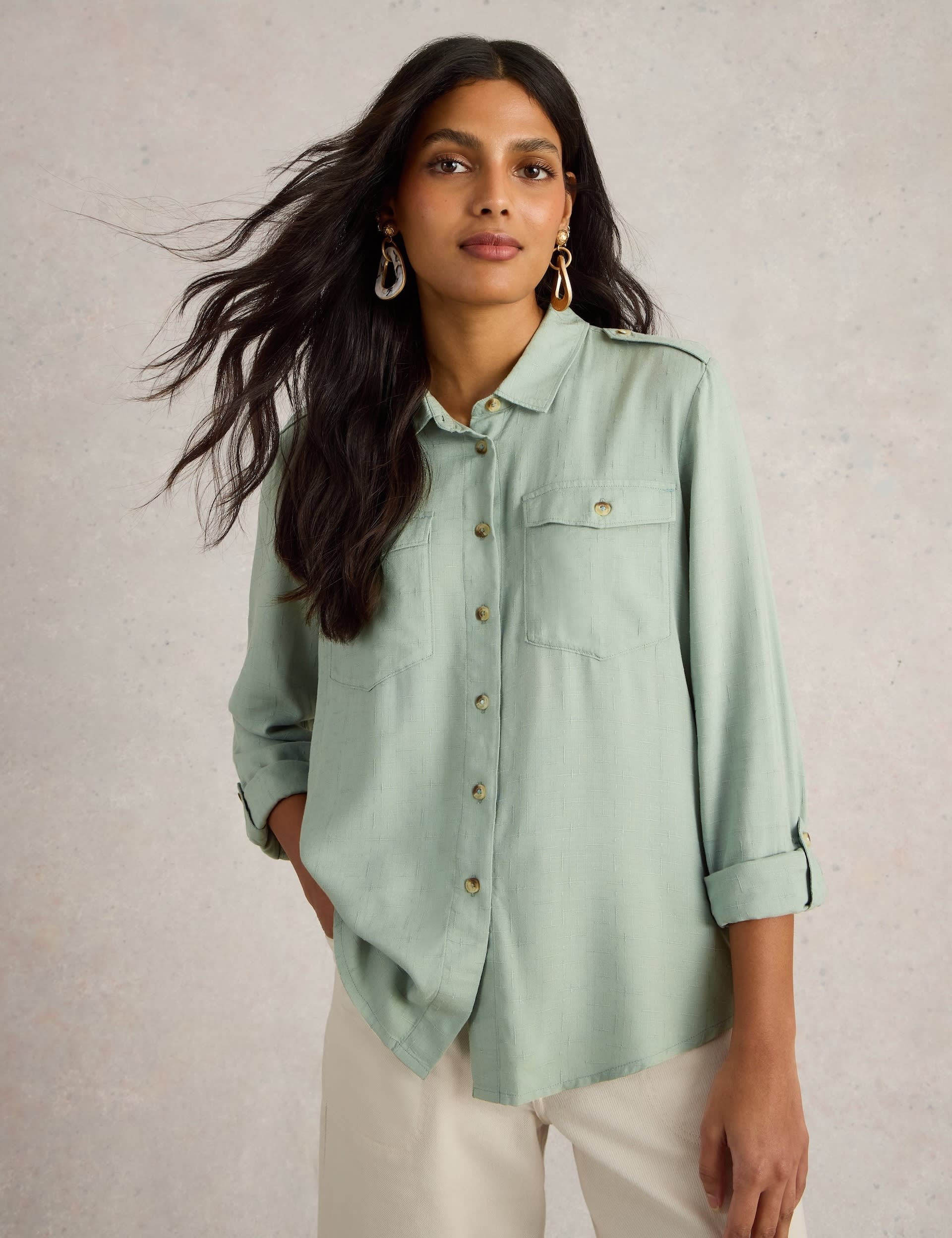 White Stuff Women's Utility Shirt - 14 - Green, Green