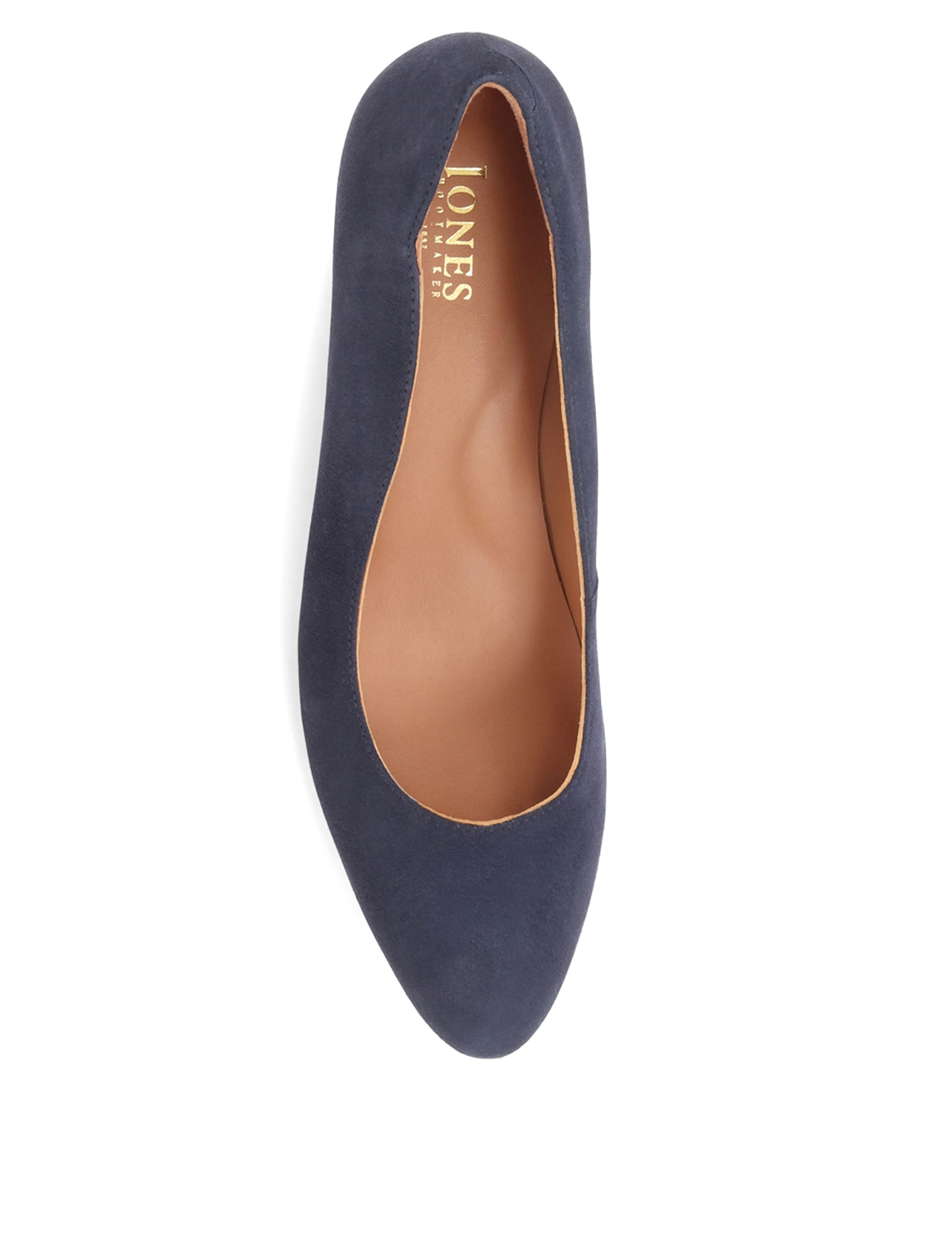 Jones Bootmaker Women's Suede Block Heel Court Shoes - 6 - Navy, Black,Light Blue,Navy,Beige