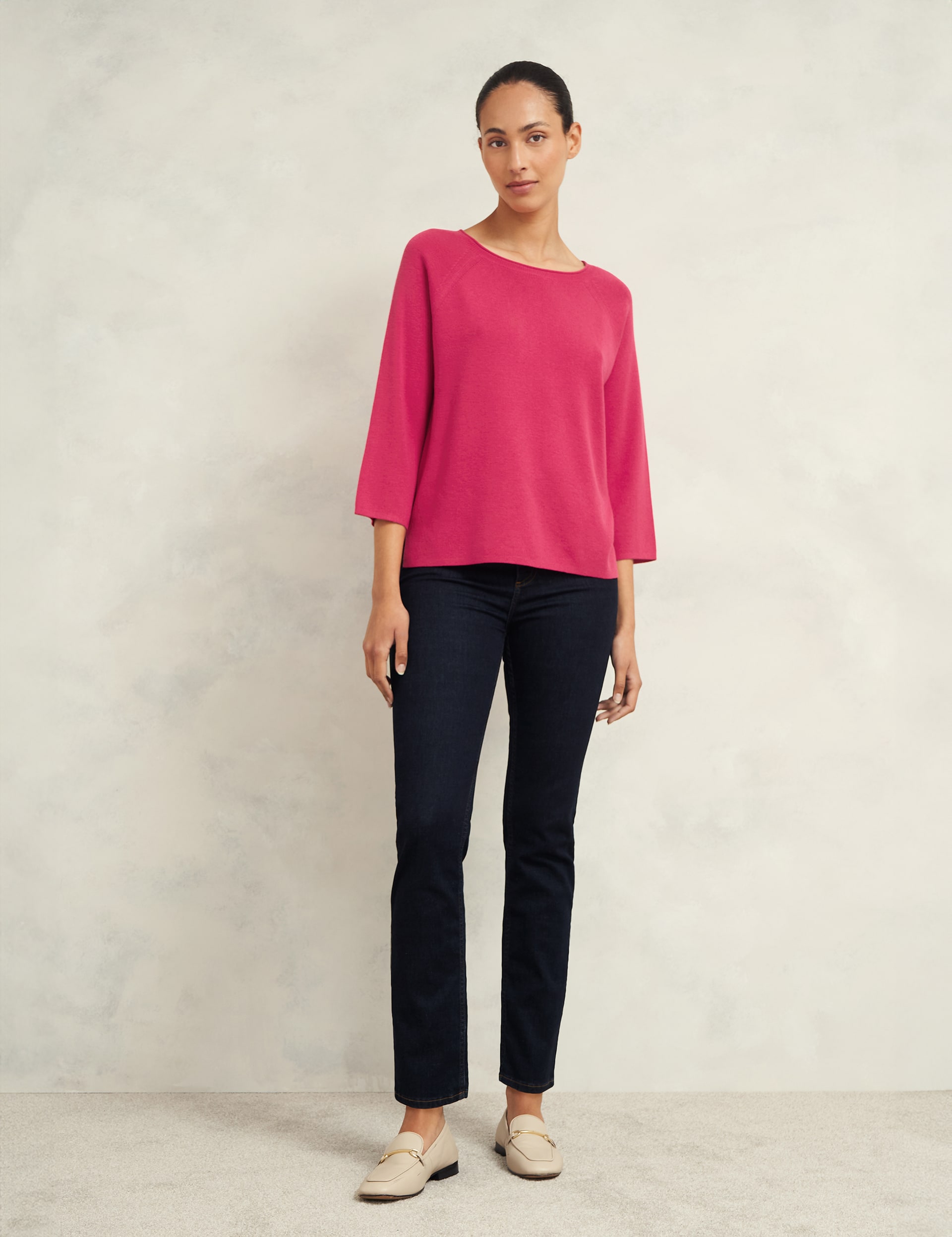 Hobbs Women's Crew Neck Jumper with Wool - S - Pink, Pink