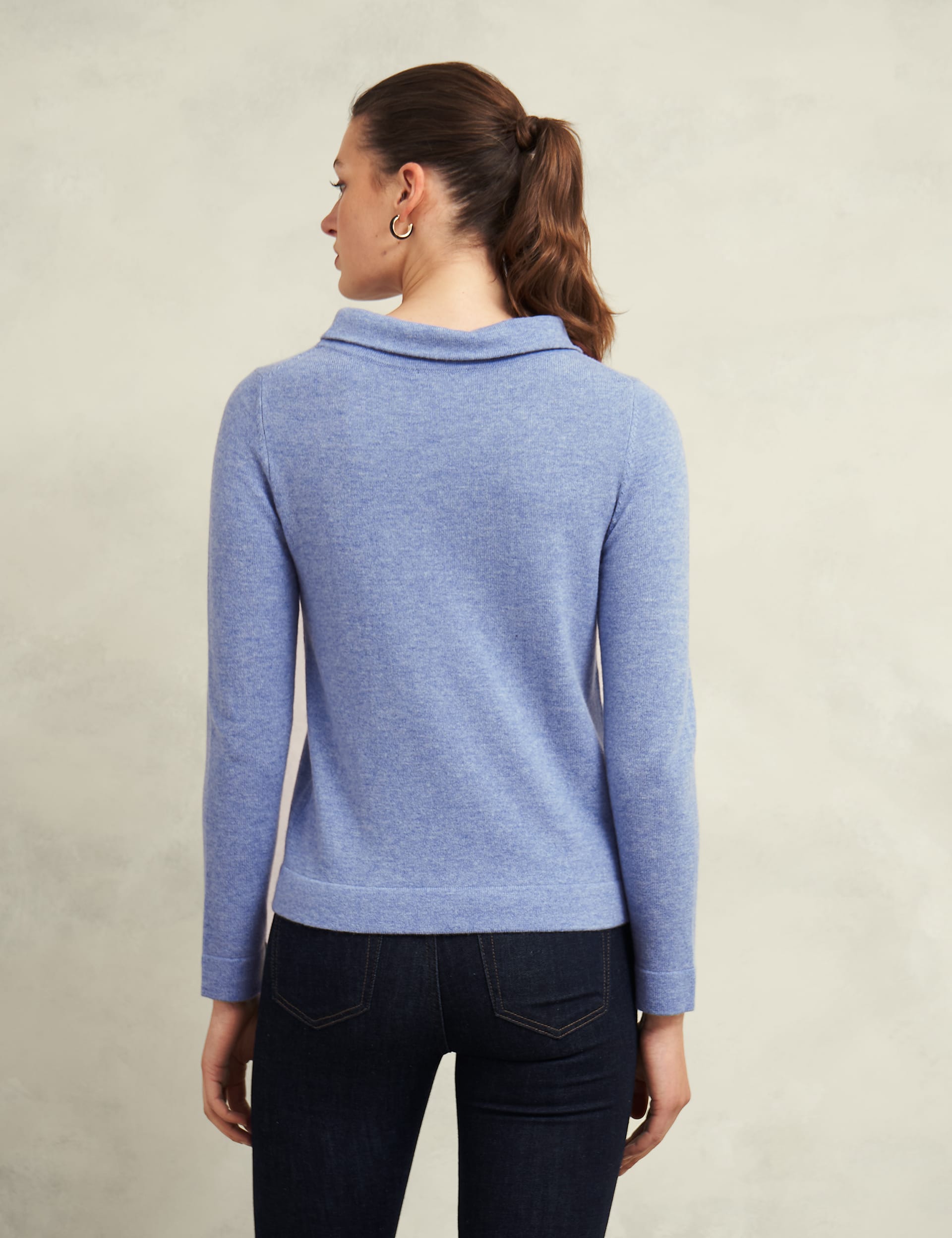 Hobbs Women's Merino Wool Rich Cowl Neck Jumper - Blue, Blue,Pink