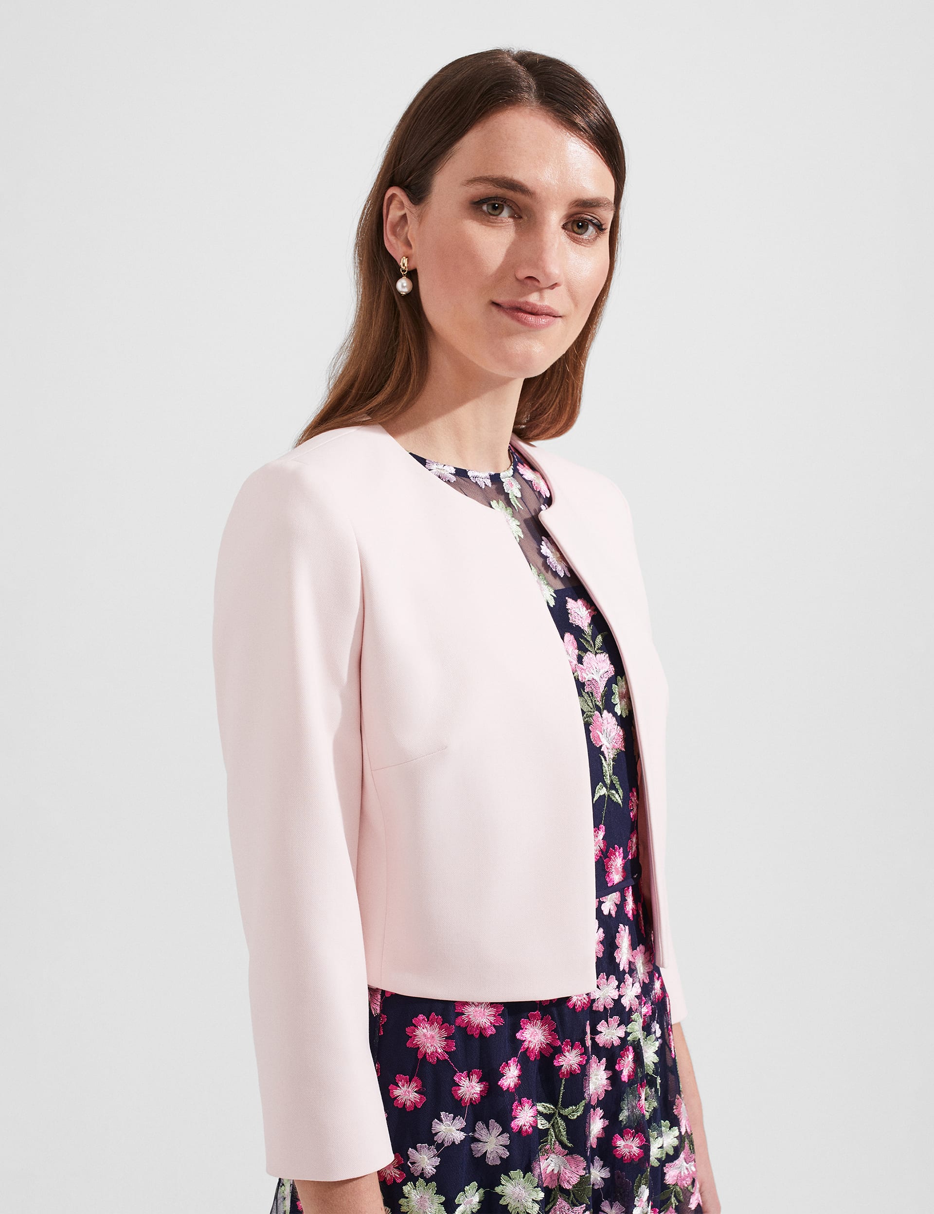 Hobbs Women's Cropped Jacket - 6 - Pink, Pink