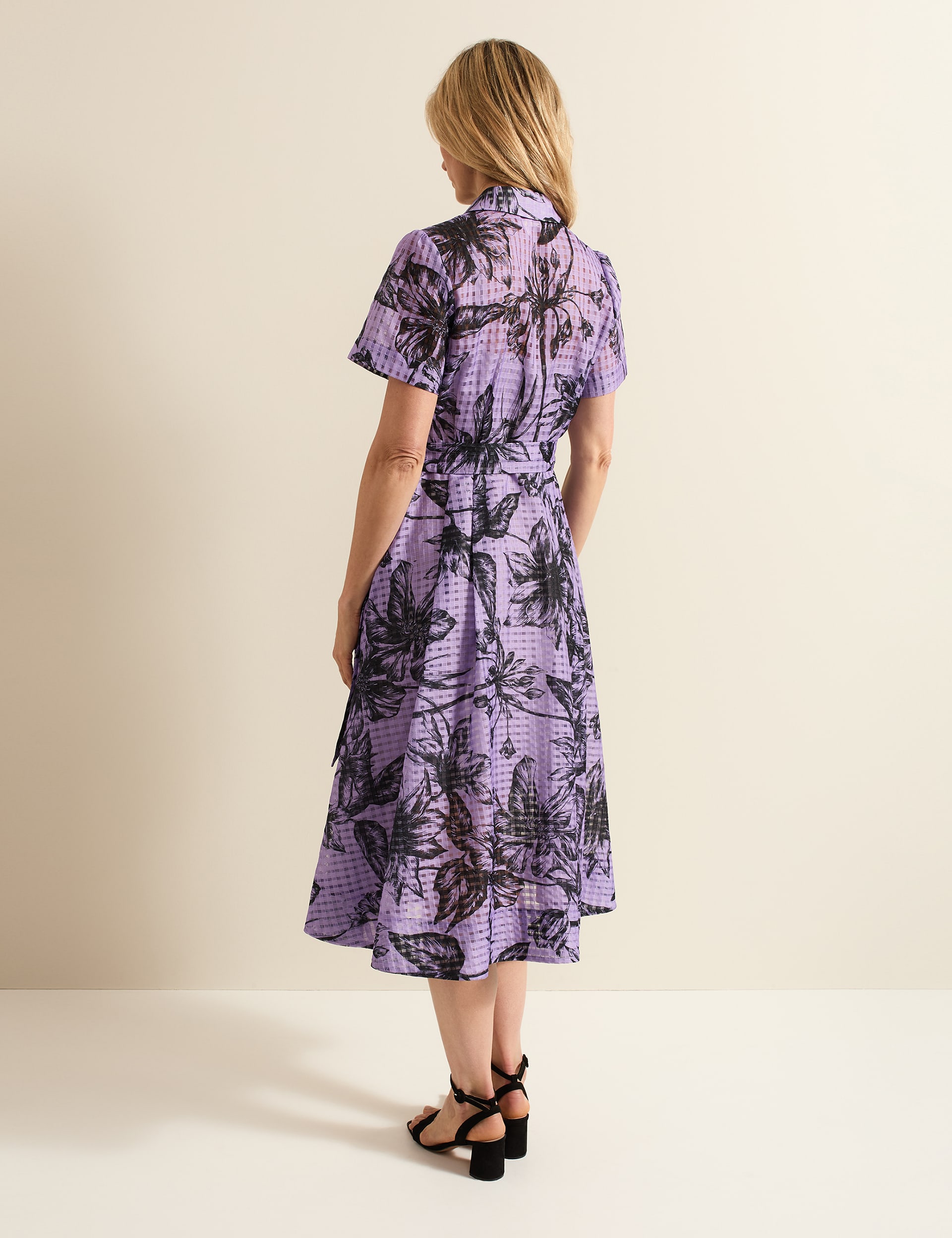 Phase Eight Women's Floral Midi Dress - 8 - Purple Mix, Purple Mix