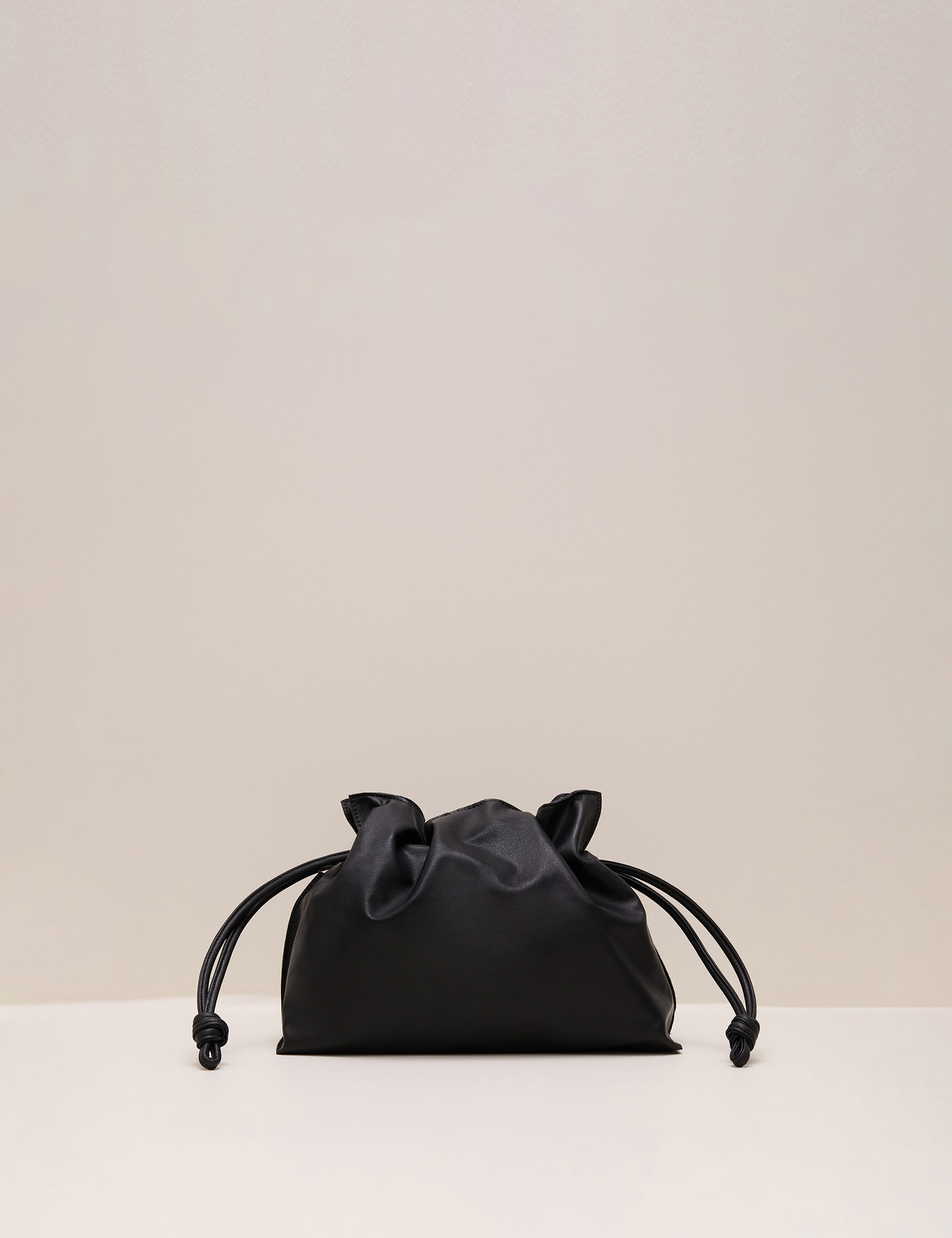 Phase Eight Women's Leather-Blend Drawstring Bag - Black, Black