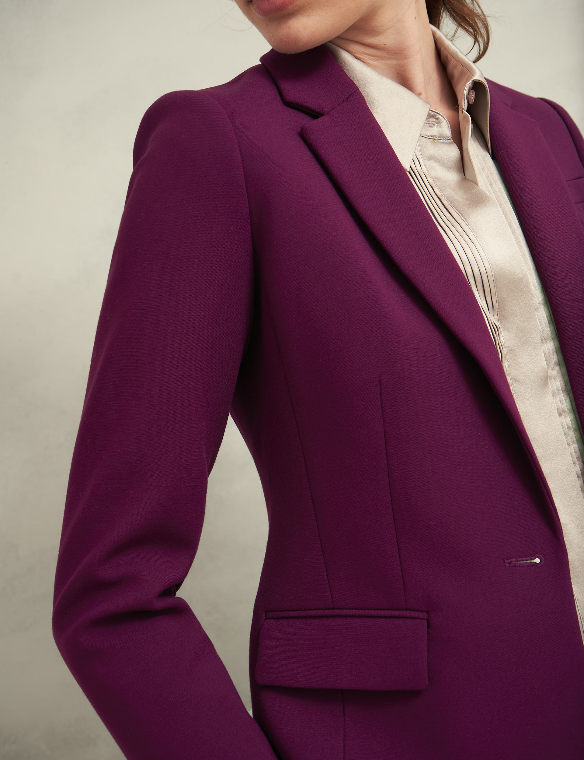 Hobbs Women's Single Breasted Blazer - 6REG - Purple, Purple