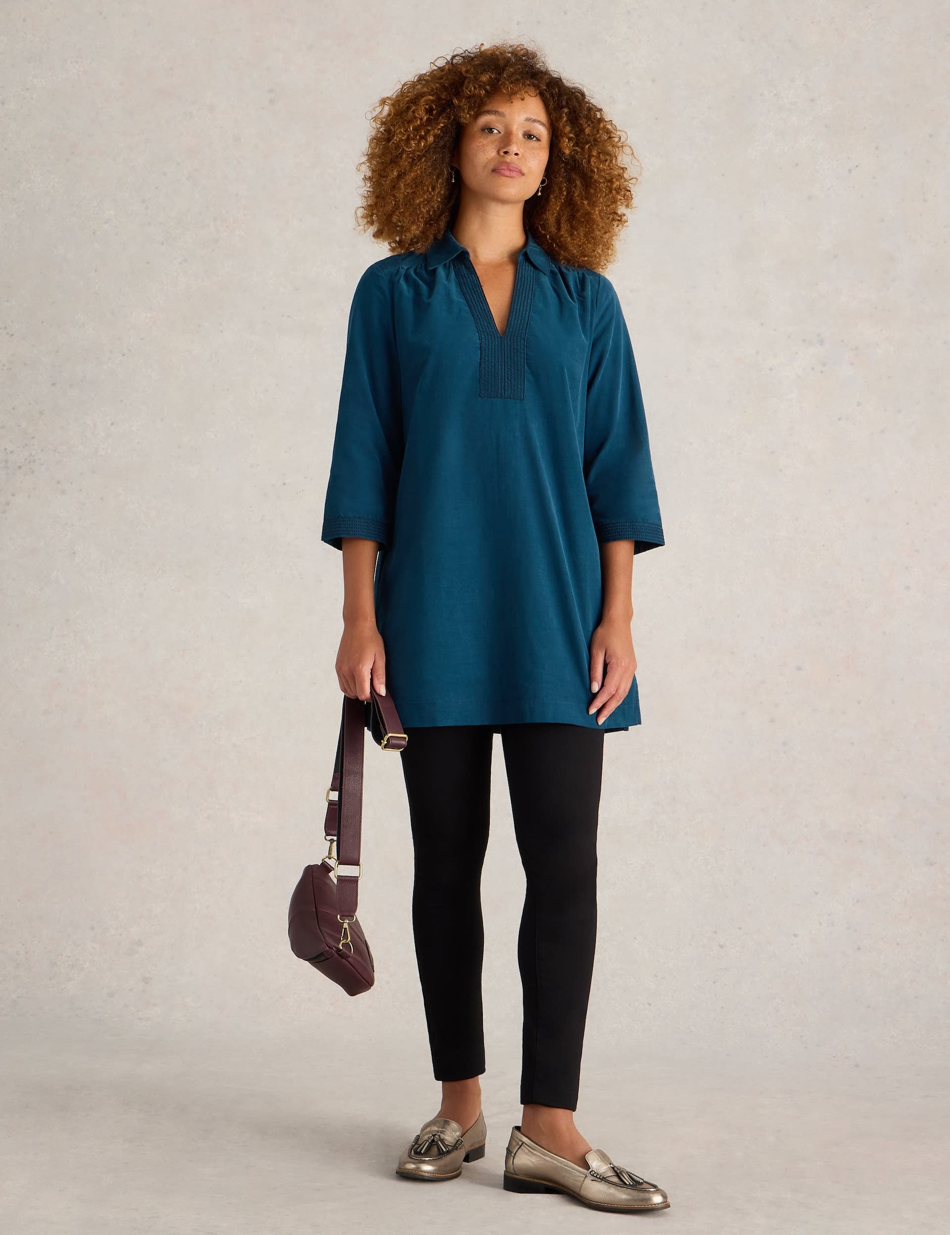 White Stuff Women's Pure Cotton Regular Fit Tunic - 6REG - Teal, Teal