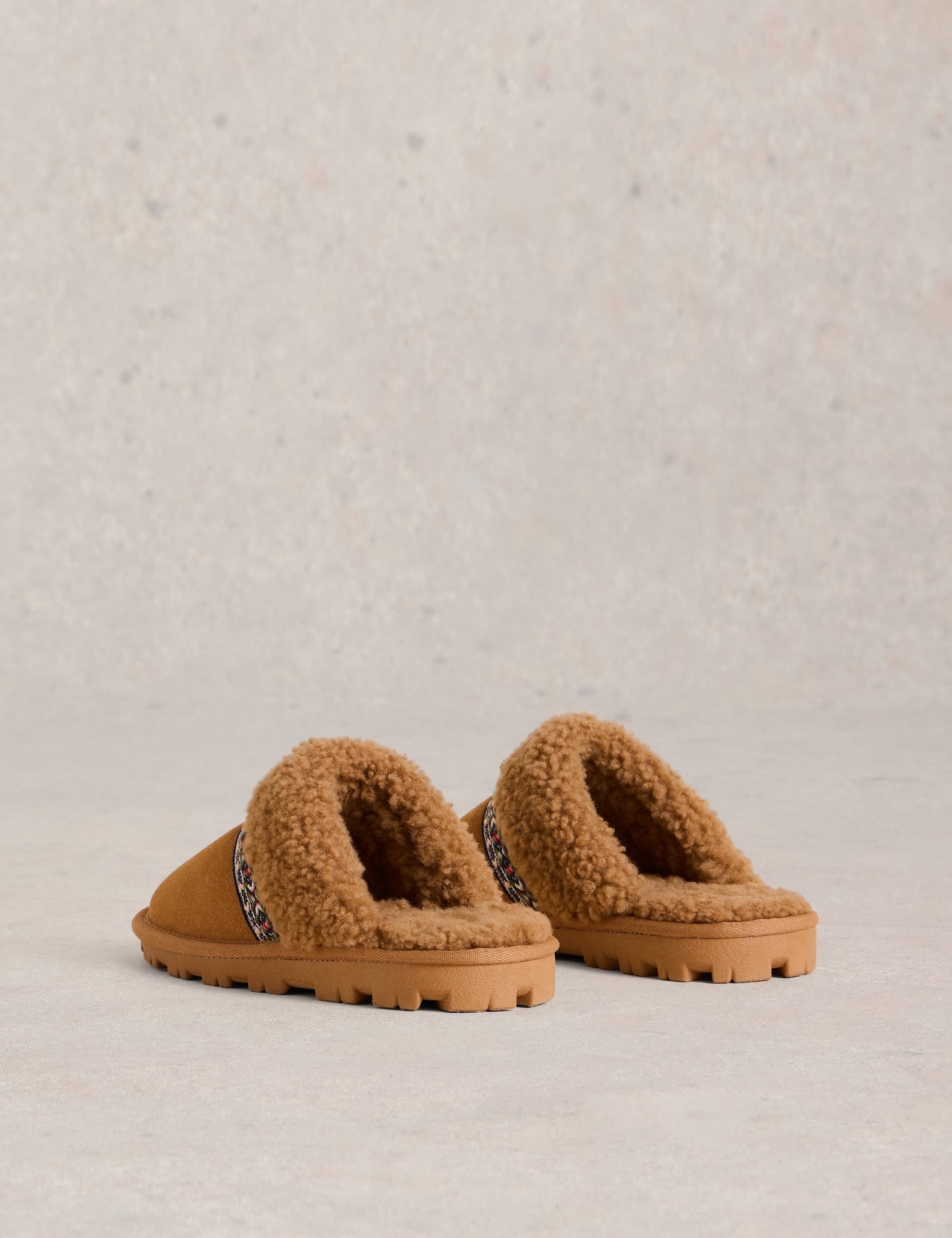 White Stuff Women's Suede Shearling Slipper Mules - Brown Mix, Brown Mix