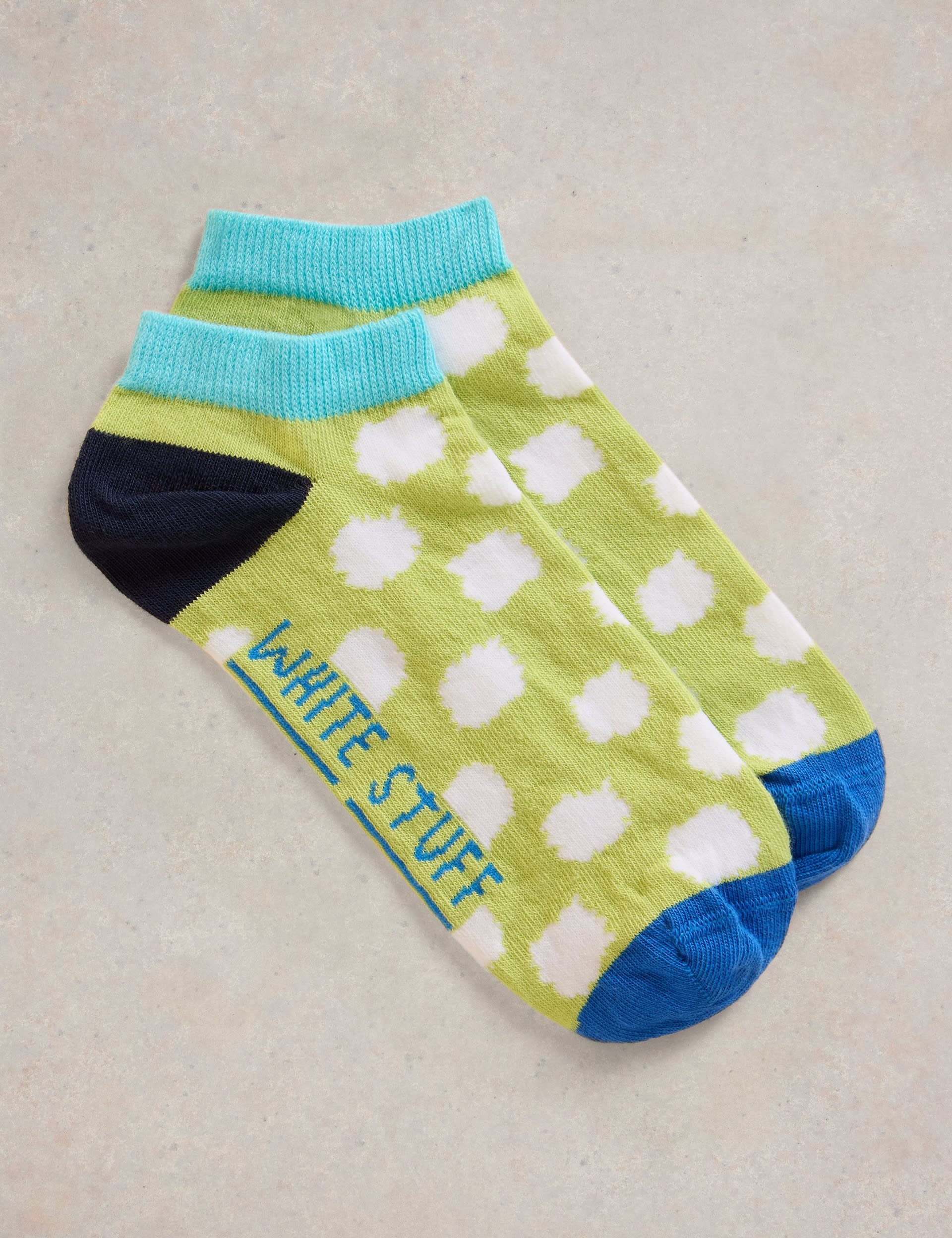 White Stuff Women's Cotton Rich Patterned Trainer Socks - 6-8 - Green, Green