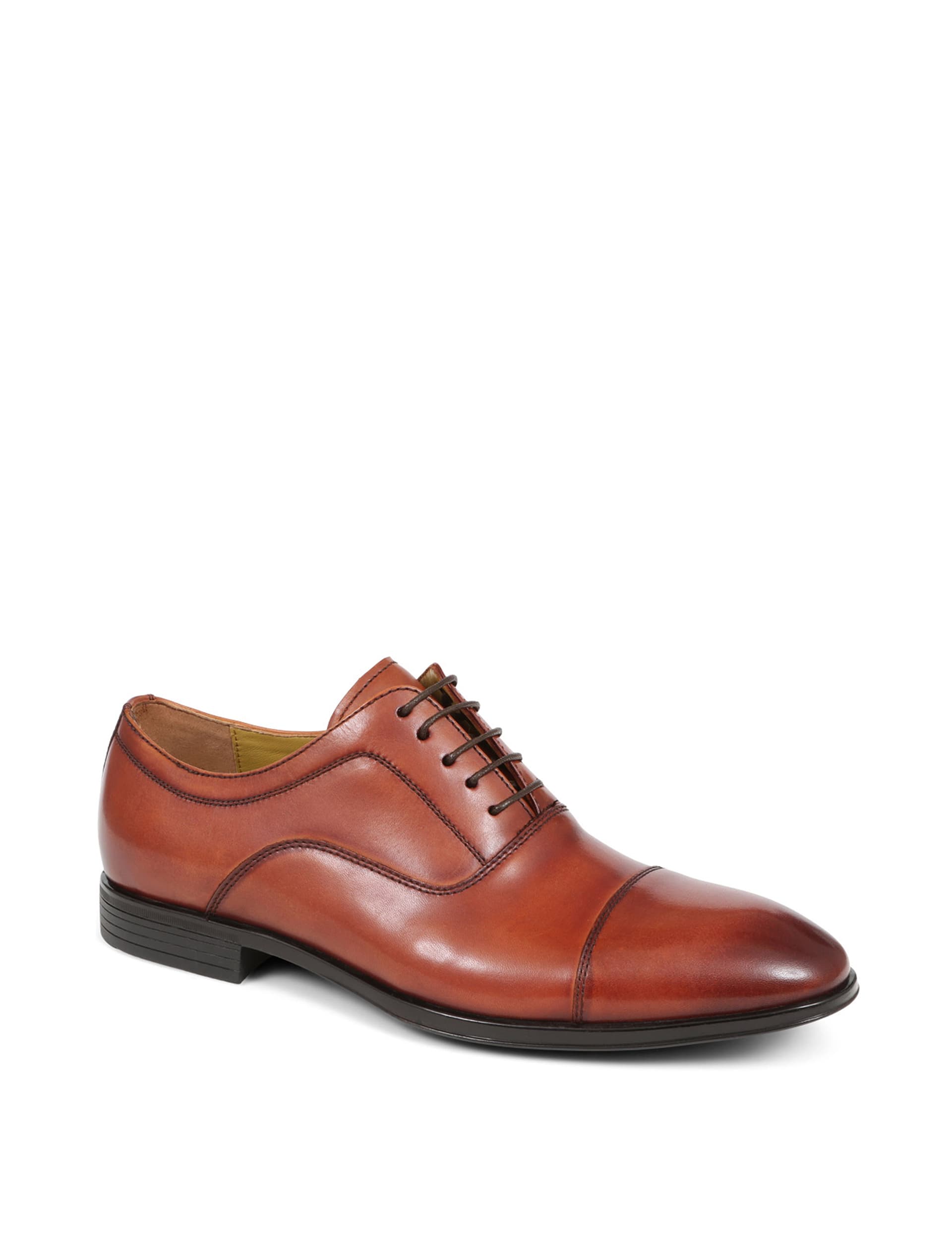 Jones Bootmaker Men's Leather Oxford Shoes - 8 - Cognac, Cognac