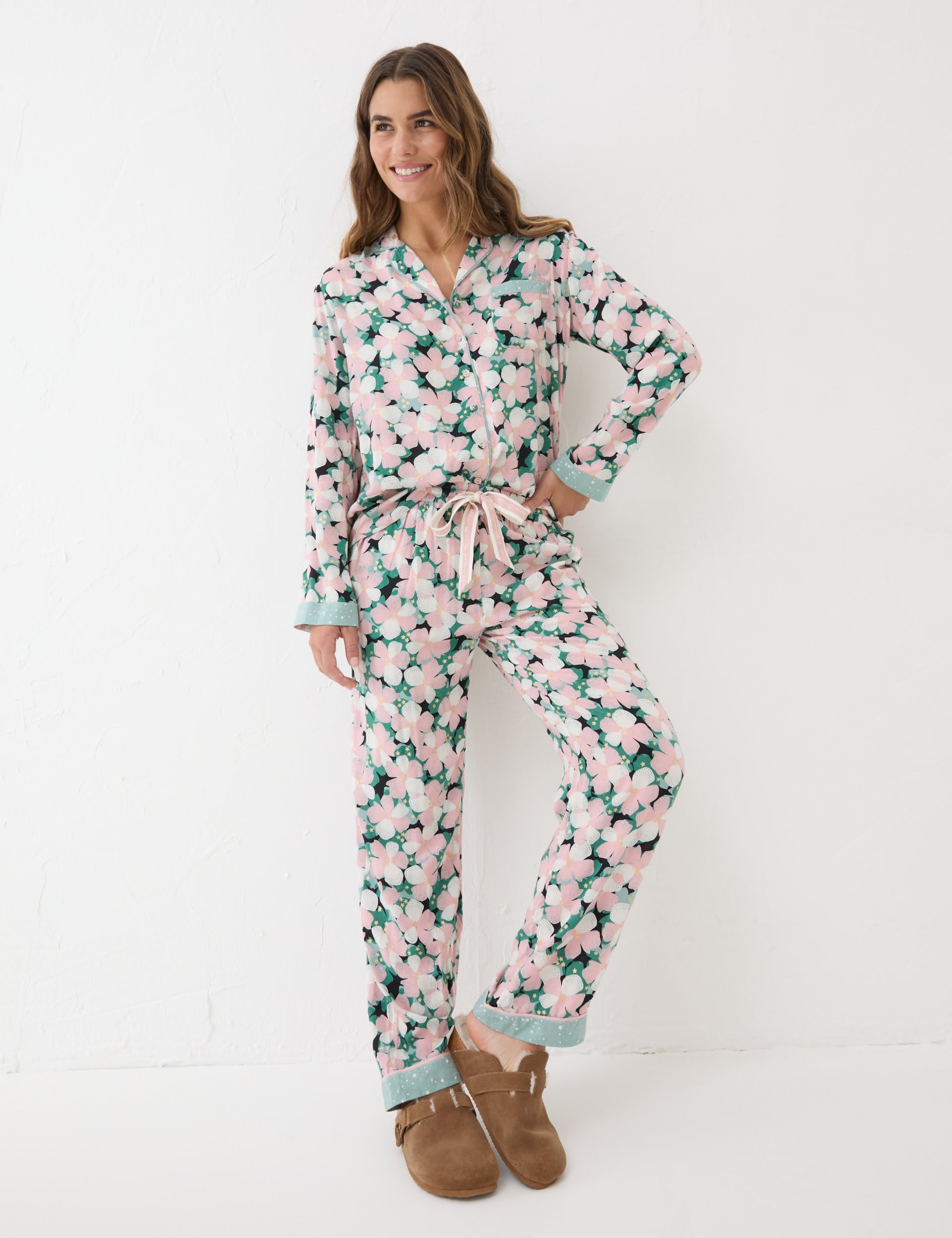 Fatface Women's Floral Print Pyjama Set - Pink, Pink