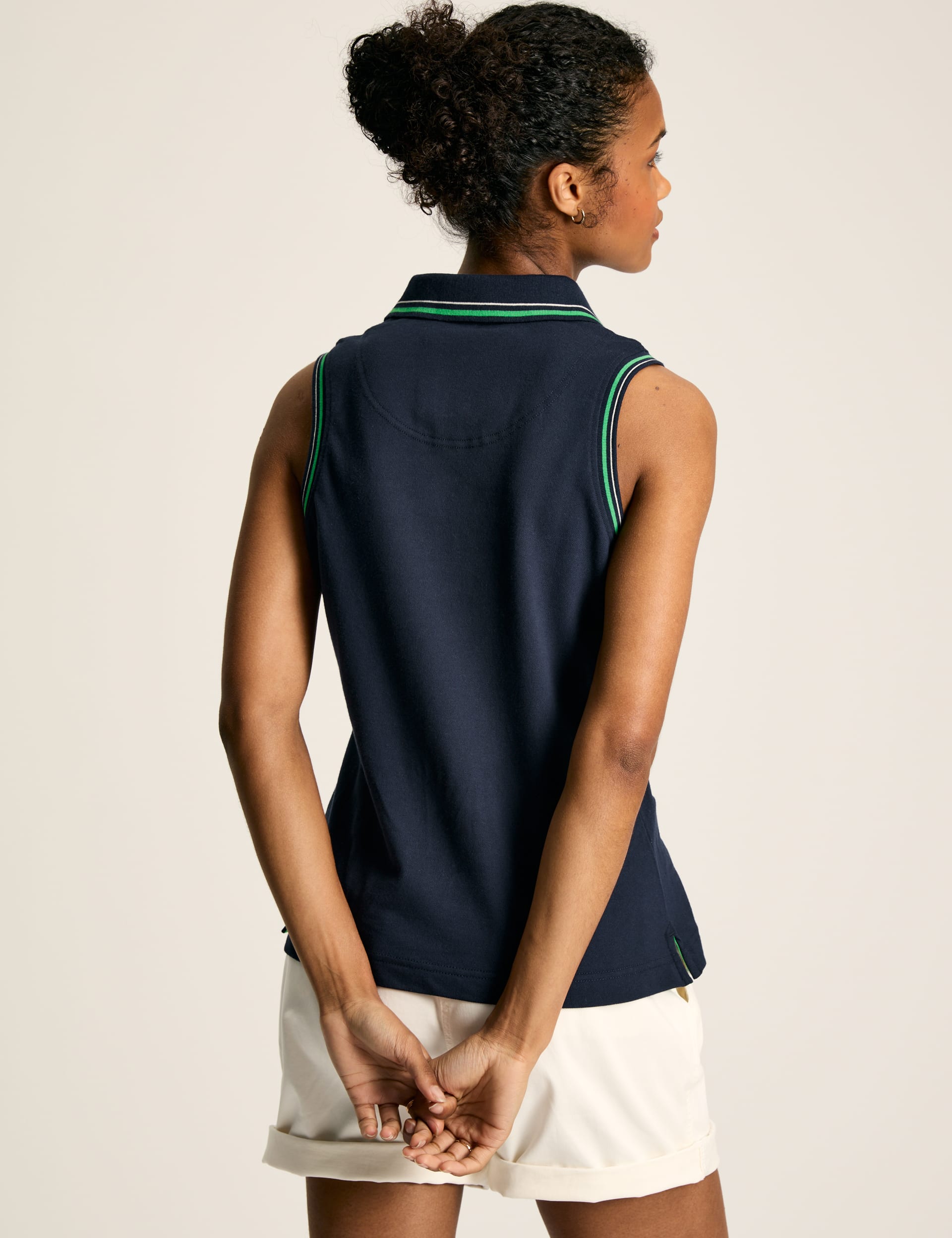 Joules Women's Cotton Rich Sleeveless Polo Top - 8 - Navy, Navy