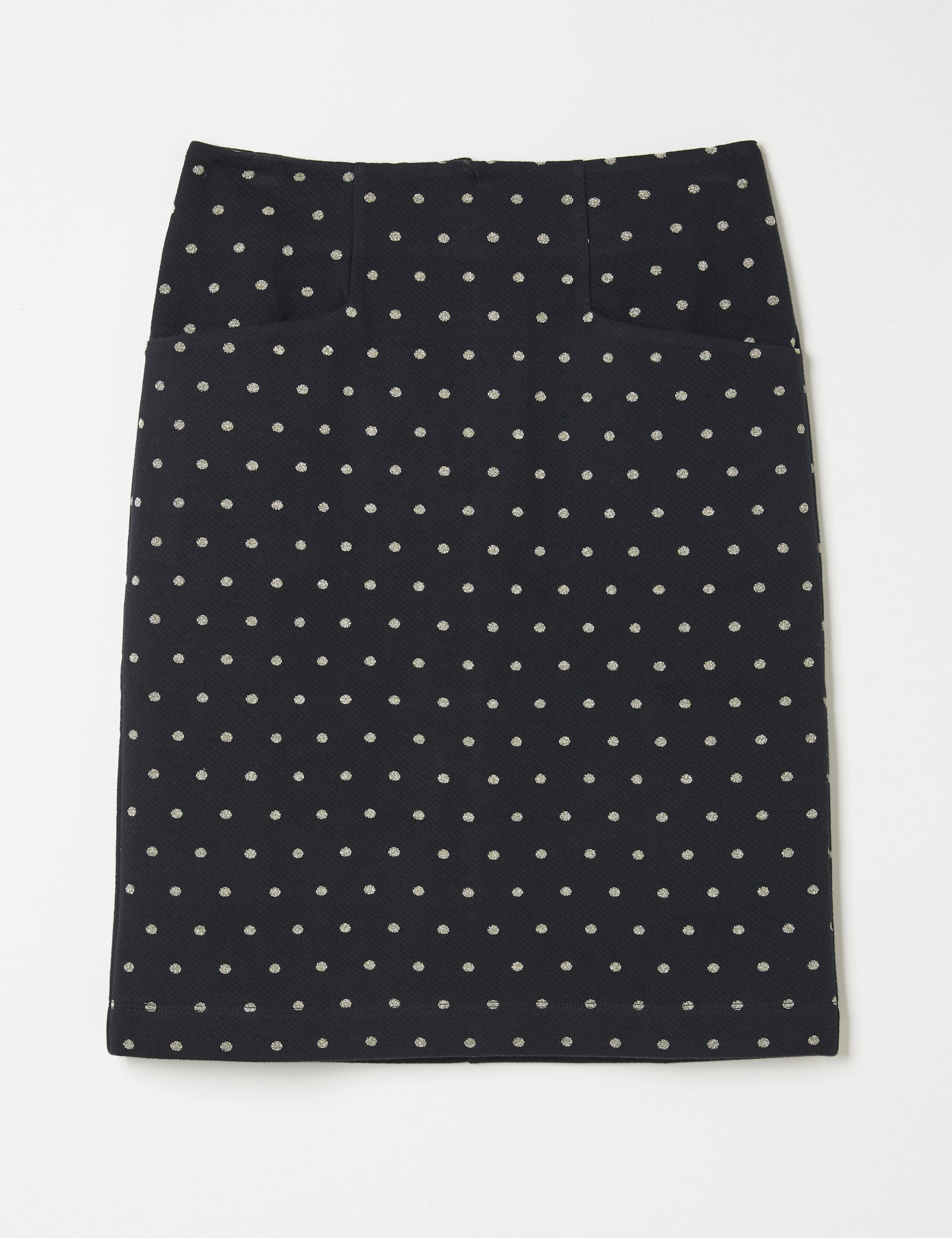 Fatface Women's Metallic Polka Dot Jacquard Mini Pencil Skirt - 6REG - Black Mix, Black Mix