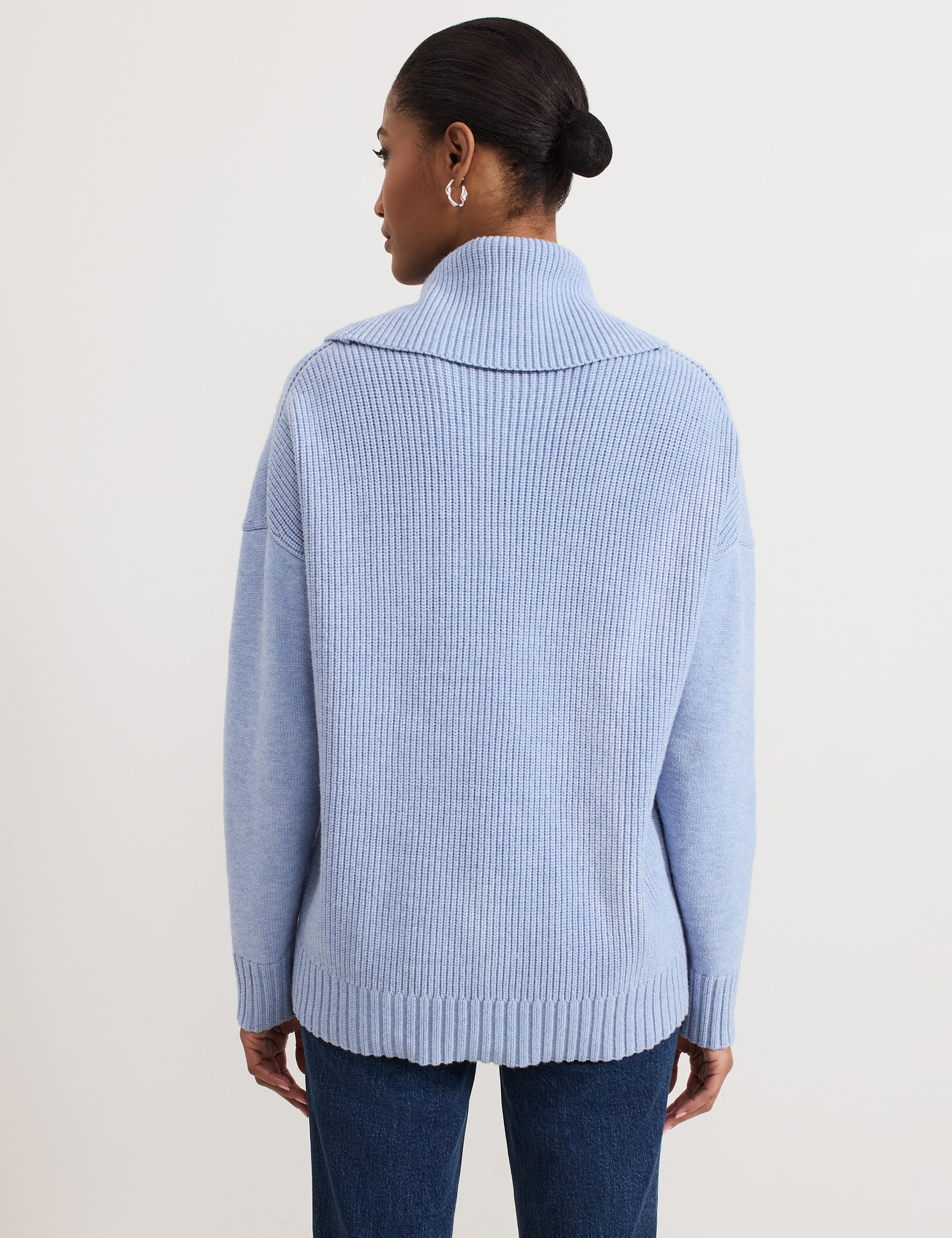 Phase Eight Women's Textured Cowl Neck Jumper - S - Blue, Blue