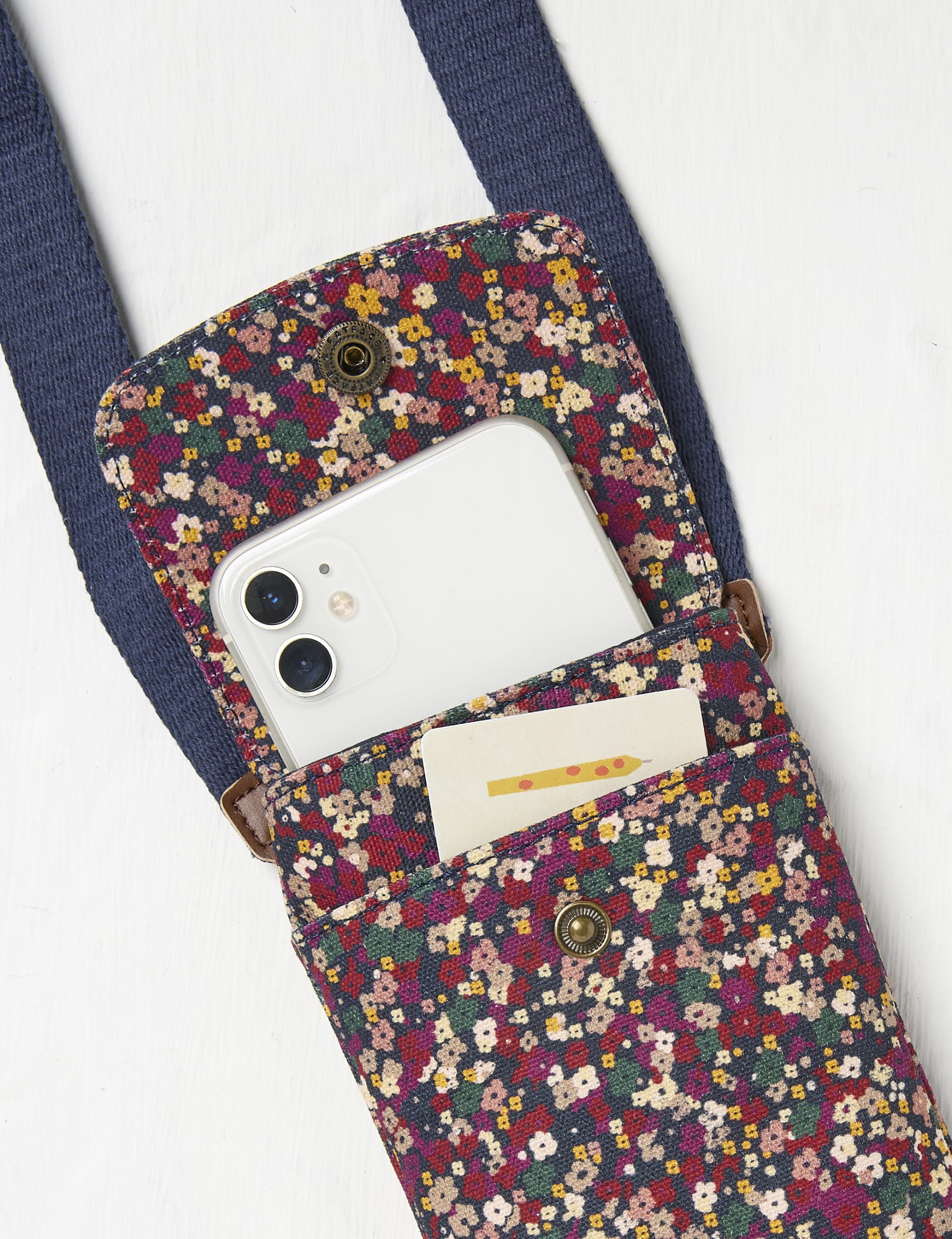 Fatface Women's Canvas Floral Phone Bag - Red Mix, Red Mix