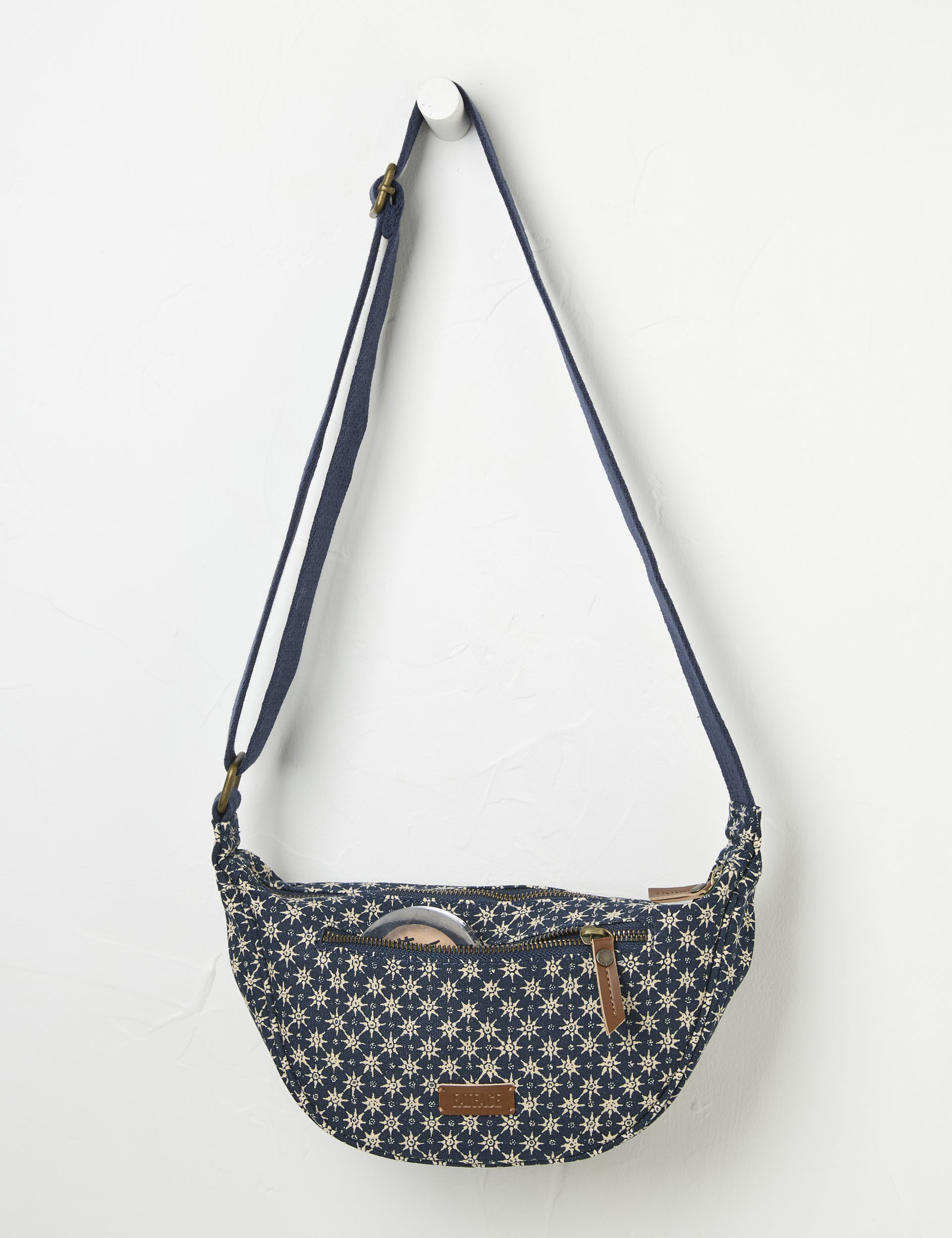 Fatface Women's Pure Cotton Canvas Cross Body Sling Bag - Navy Mix, Navy Mix