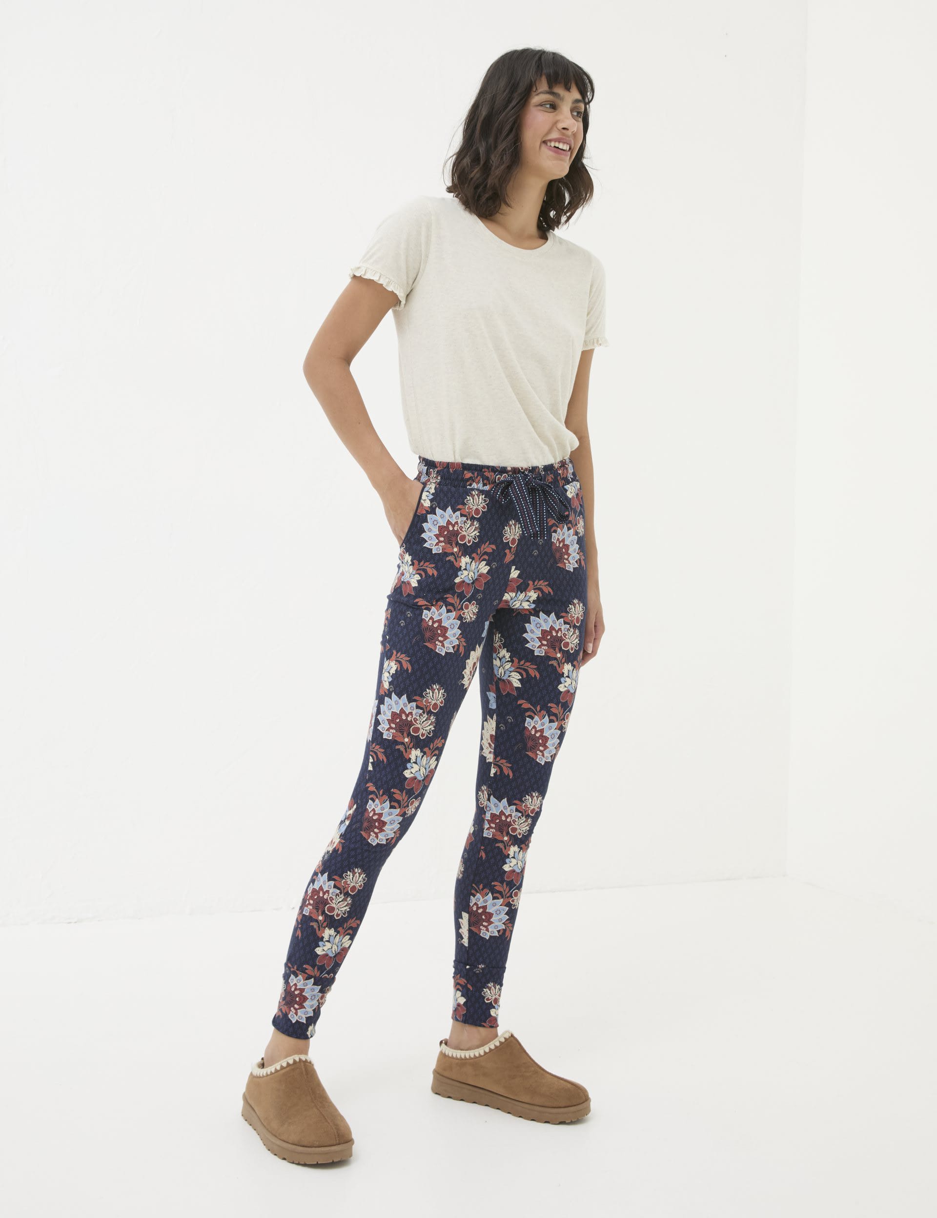 Fatface Women's Ellie Patchwork Pants - 12 - Navy Mix, Navy Mix