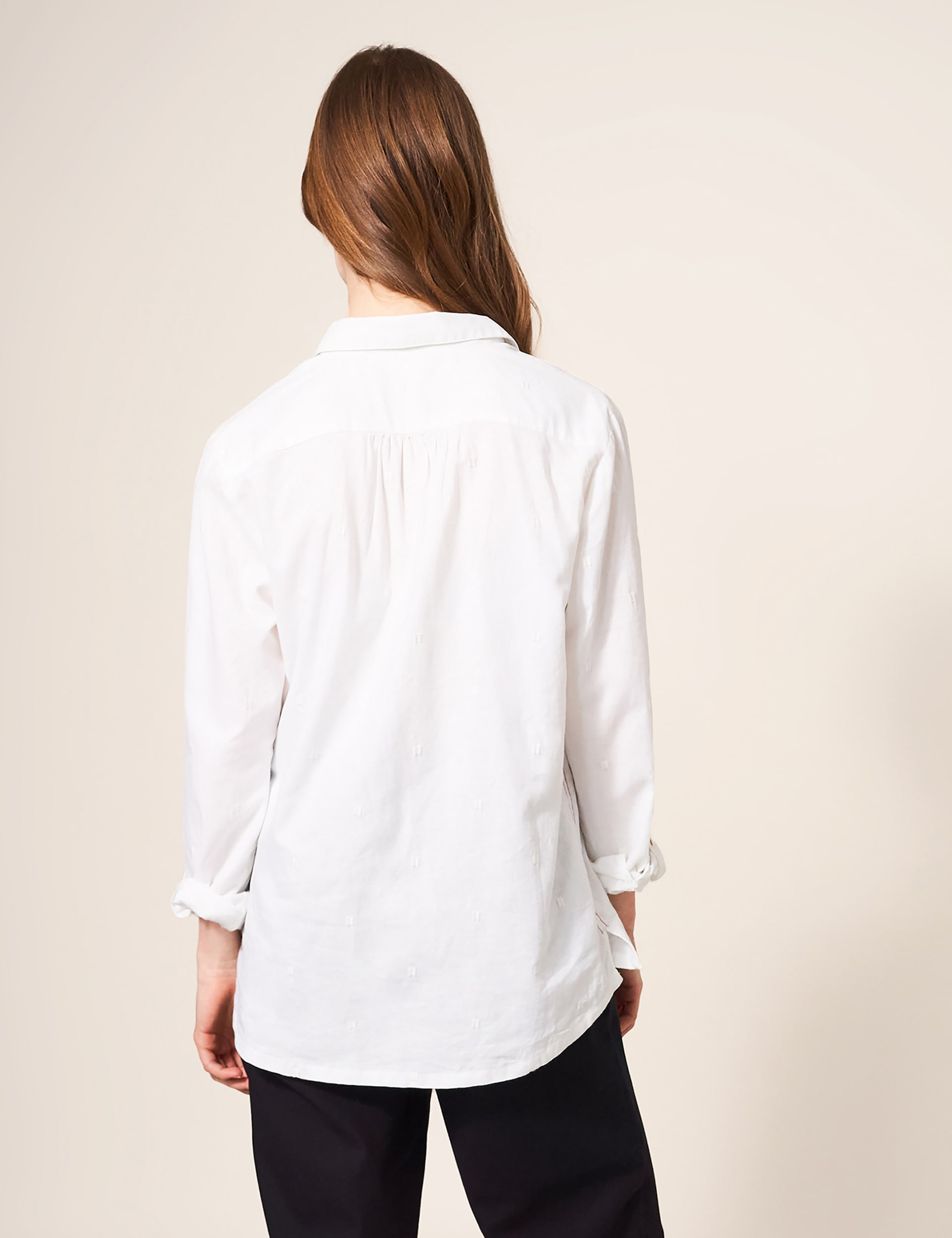 White Stuff Women's Pure Cotton Collared Shirt - 16, White,Navy