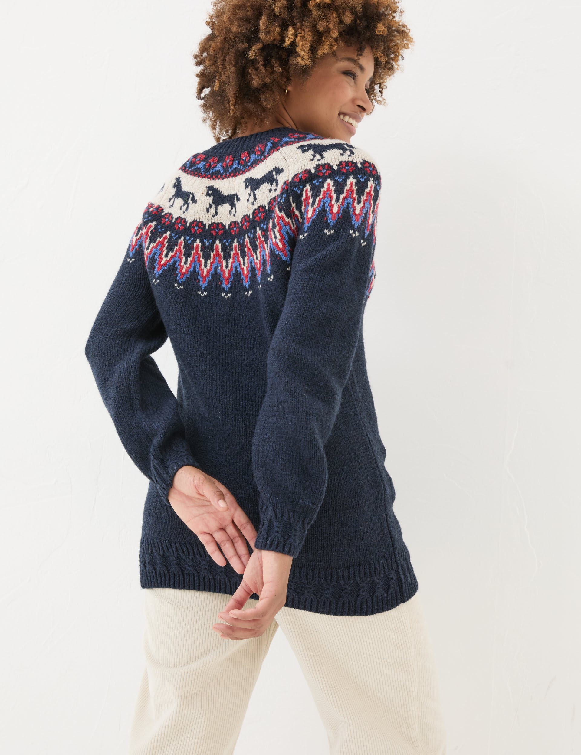 Fatface Women's Wool Blend Fair Isle Crew Neck Jumper - 10 - Multi, Multi