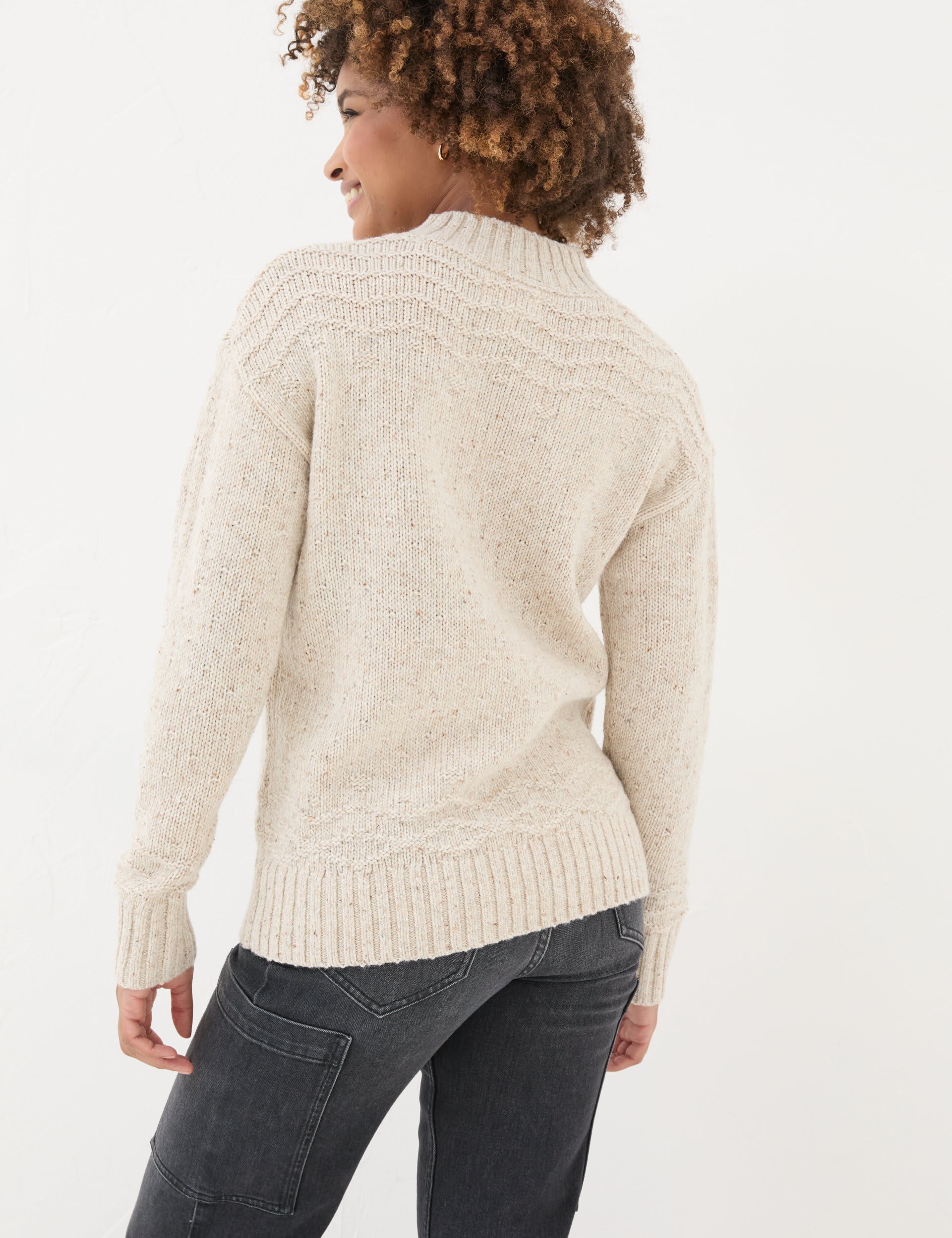 Fatface Women's Wool Blend Snowflake Jumper - 12 - Ivory, Ivory