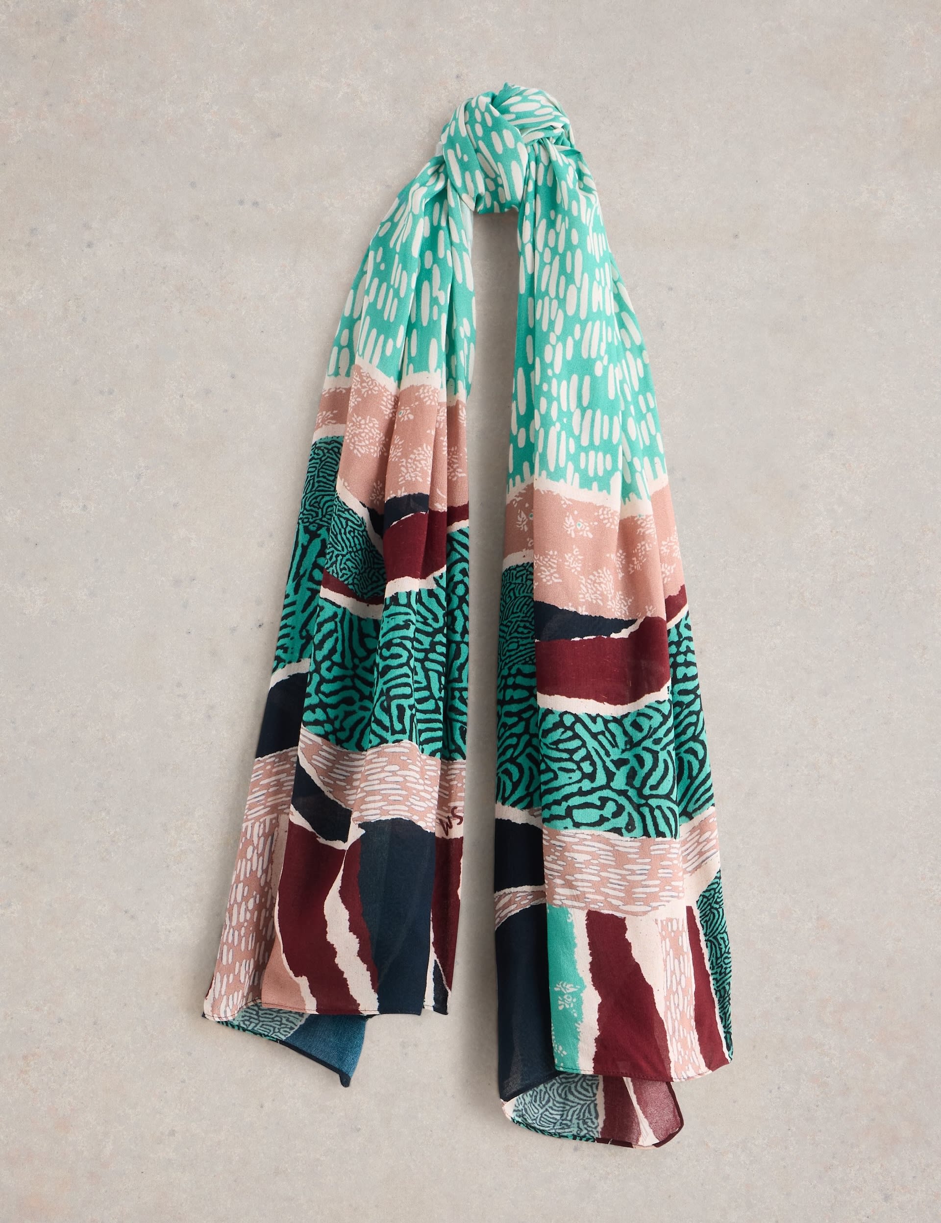 White Stuff Women's Printed Scarf - Teal, Teal