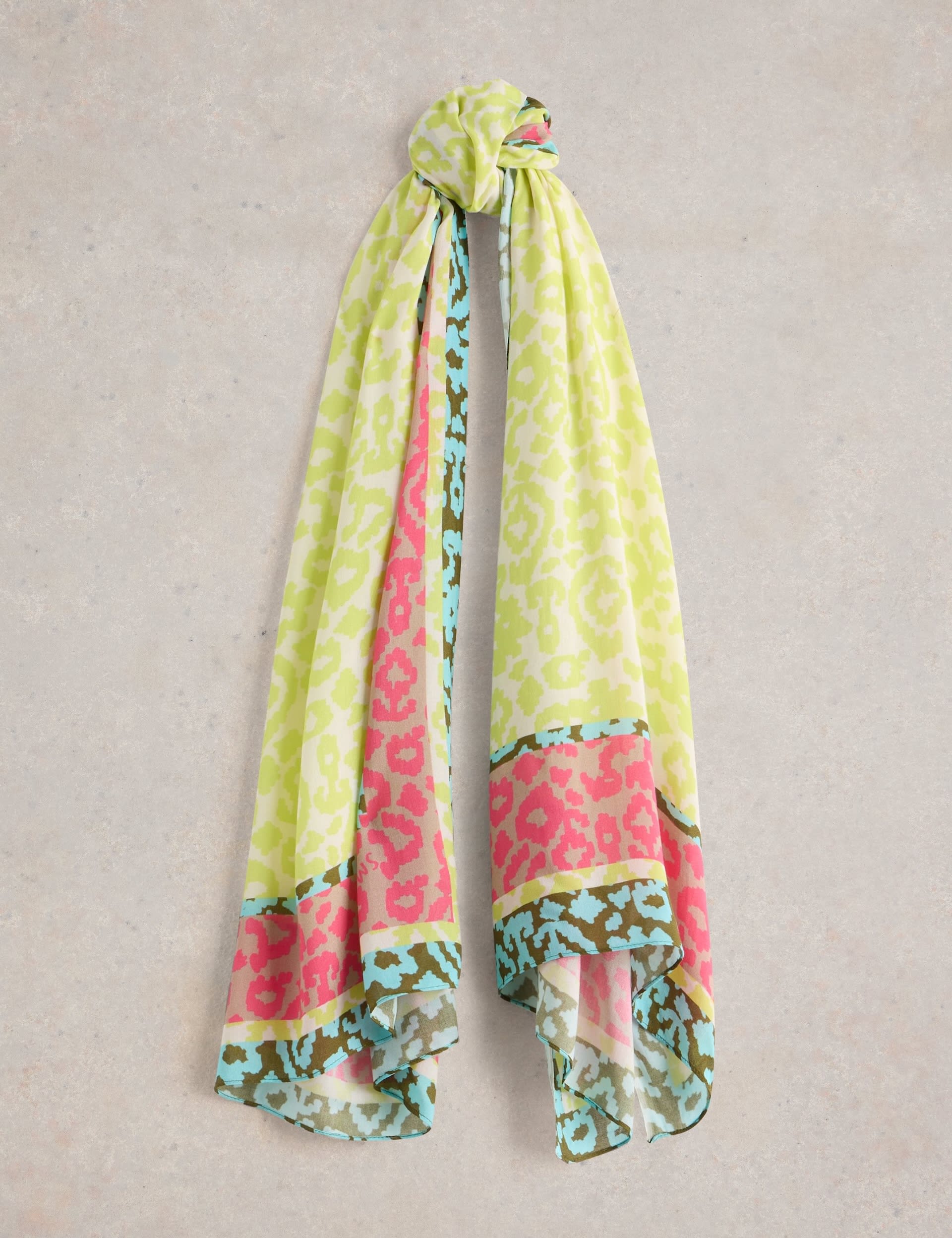 White Stuff Women's Printed Animal Scarf - Yellow Mix, Yellow Mix