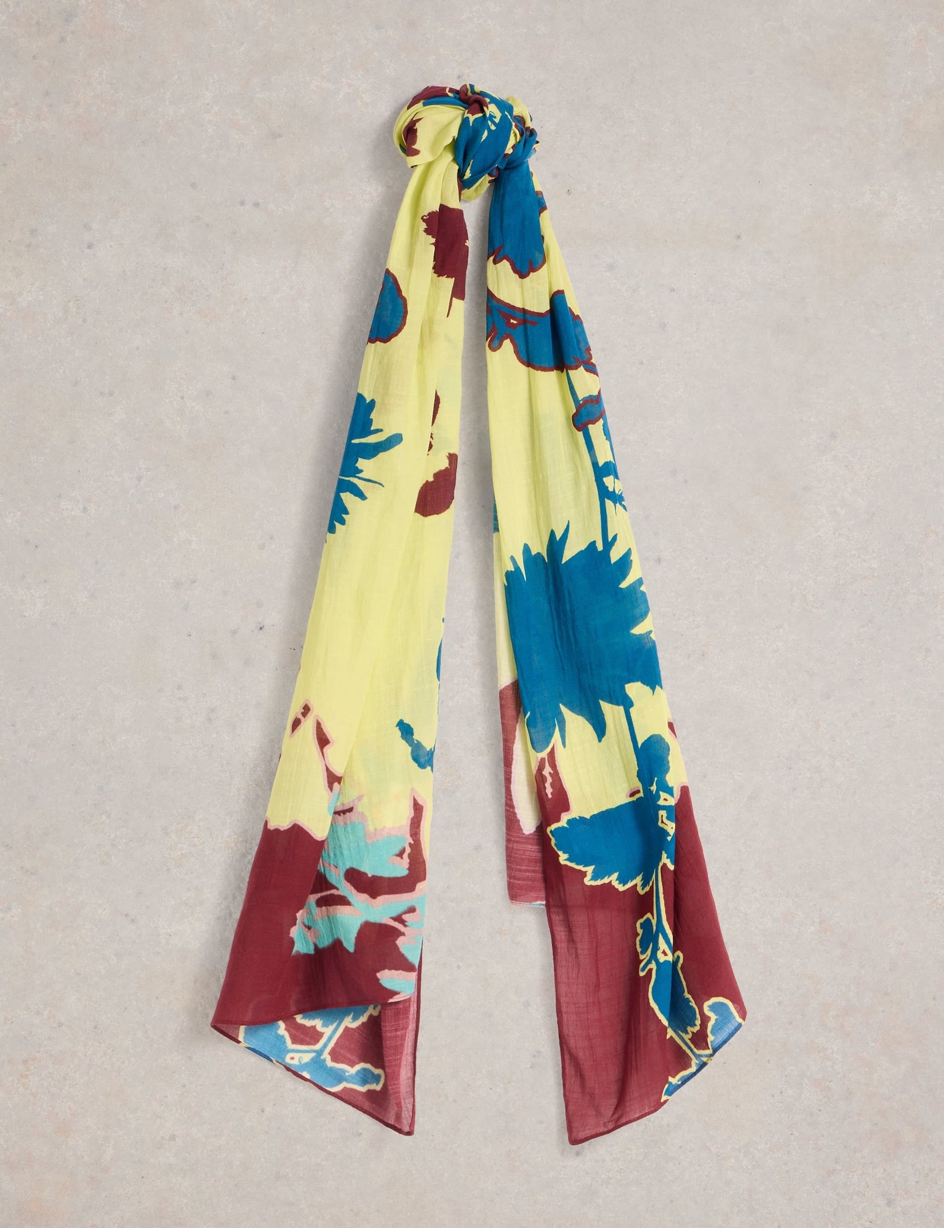 White Stuff Women's Cotton Blend Floral Scarf - Yellow Mix, Yellow Mix