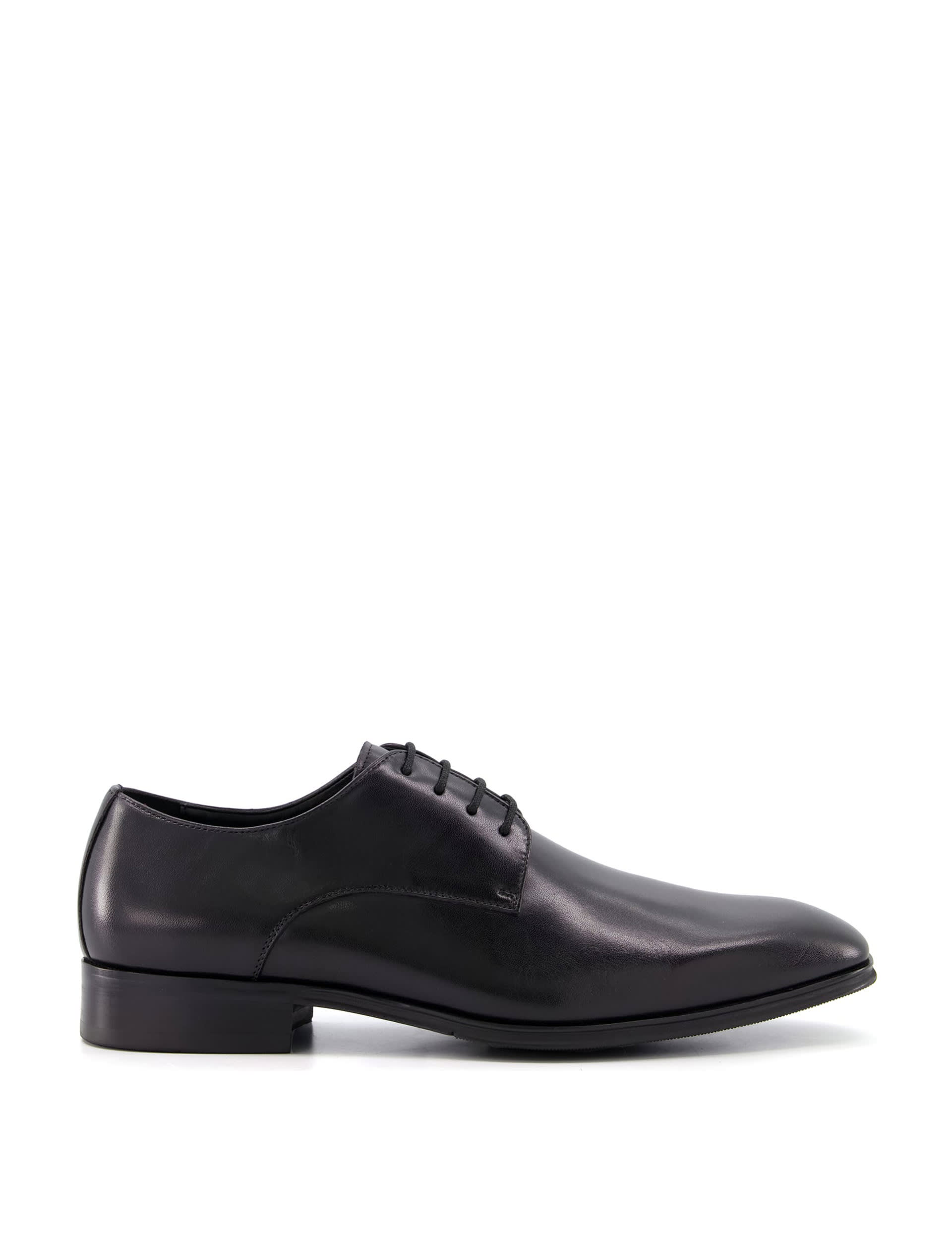 Dune London Men's Leather Oxford Shoes - 8 - Black, Black