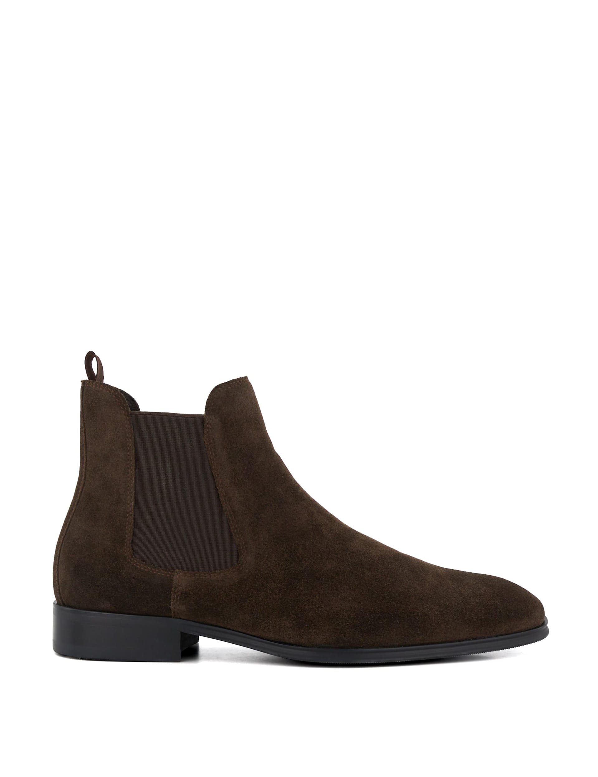 Dune London Men's Leather Pull-On Chelsea Boots - 11 - Dark Brown, Dark Brown