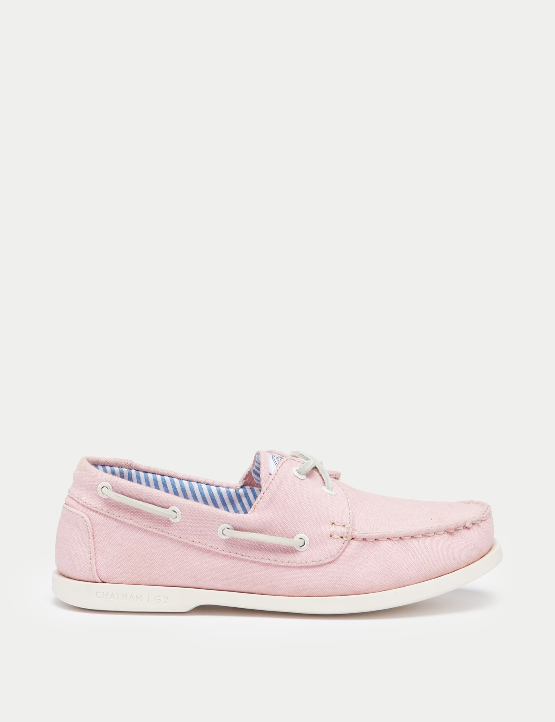 Joules Women's Canvas Lace Up Flat Boat Shoes - 4 - Pink, Pink,Tan,Green