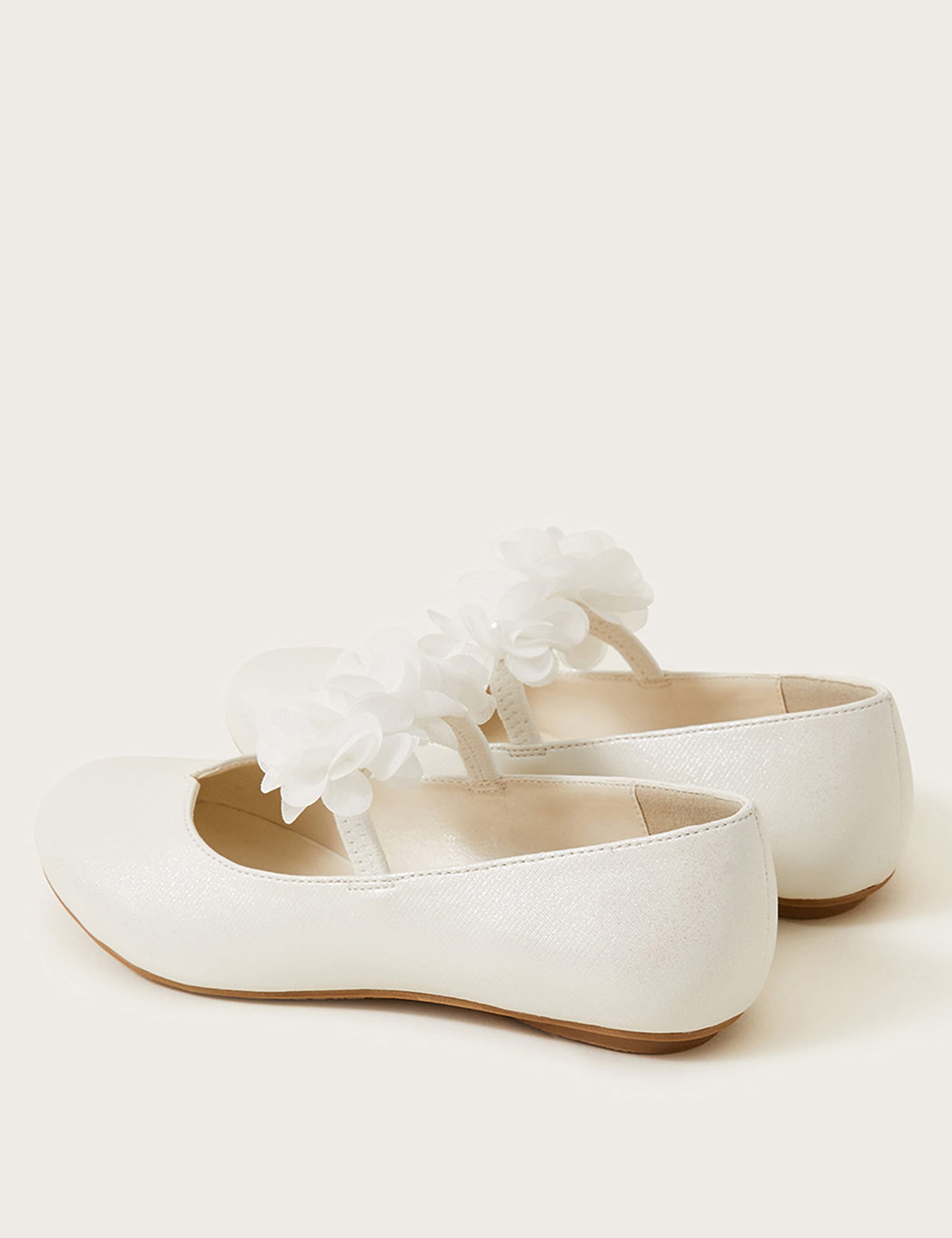 Monsoon Kids Floral Ballerina Party Shoes (1 Large-13 Large) - 4 - Ivory, Ivory