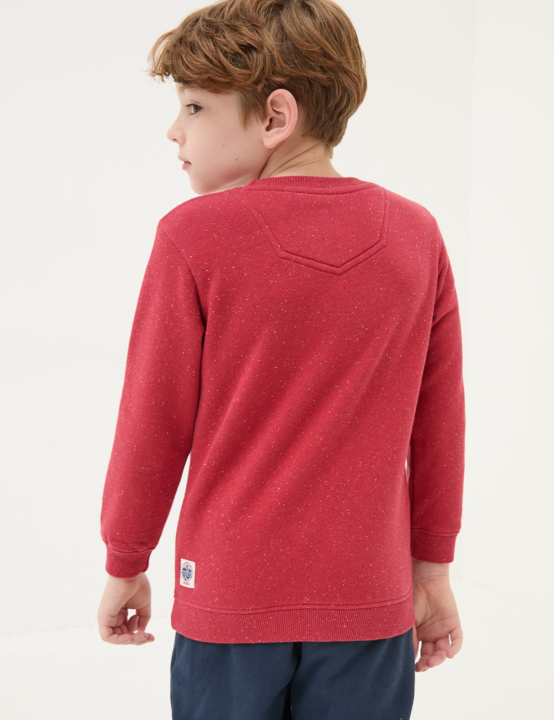 Fatface Boys Cotton Rich Spaceship Sweatshirt (3-13 Yrs) - 11-12 - Red Mix, Red Mix