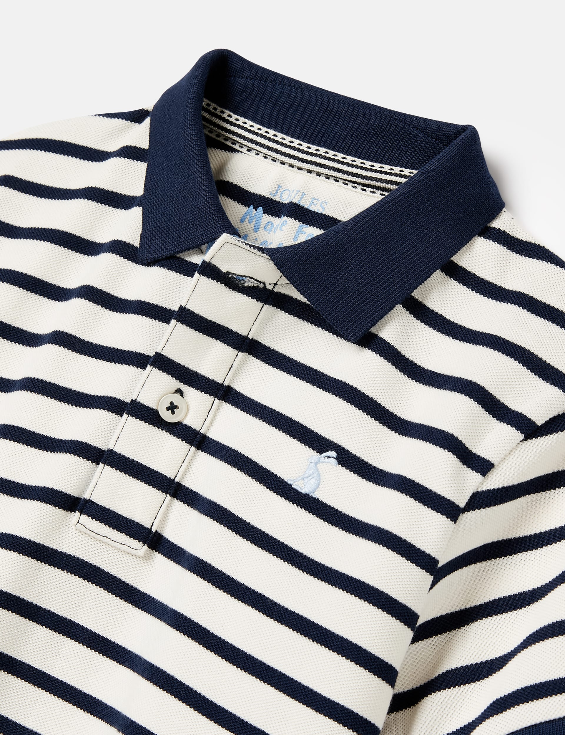 Joules Boys Pure Cotton Striped Polo Shirt (2-12 Yrs) - 5y - White Mix, White Mix