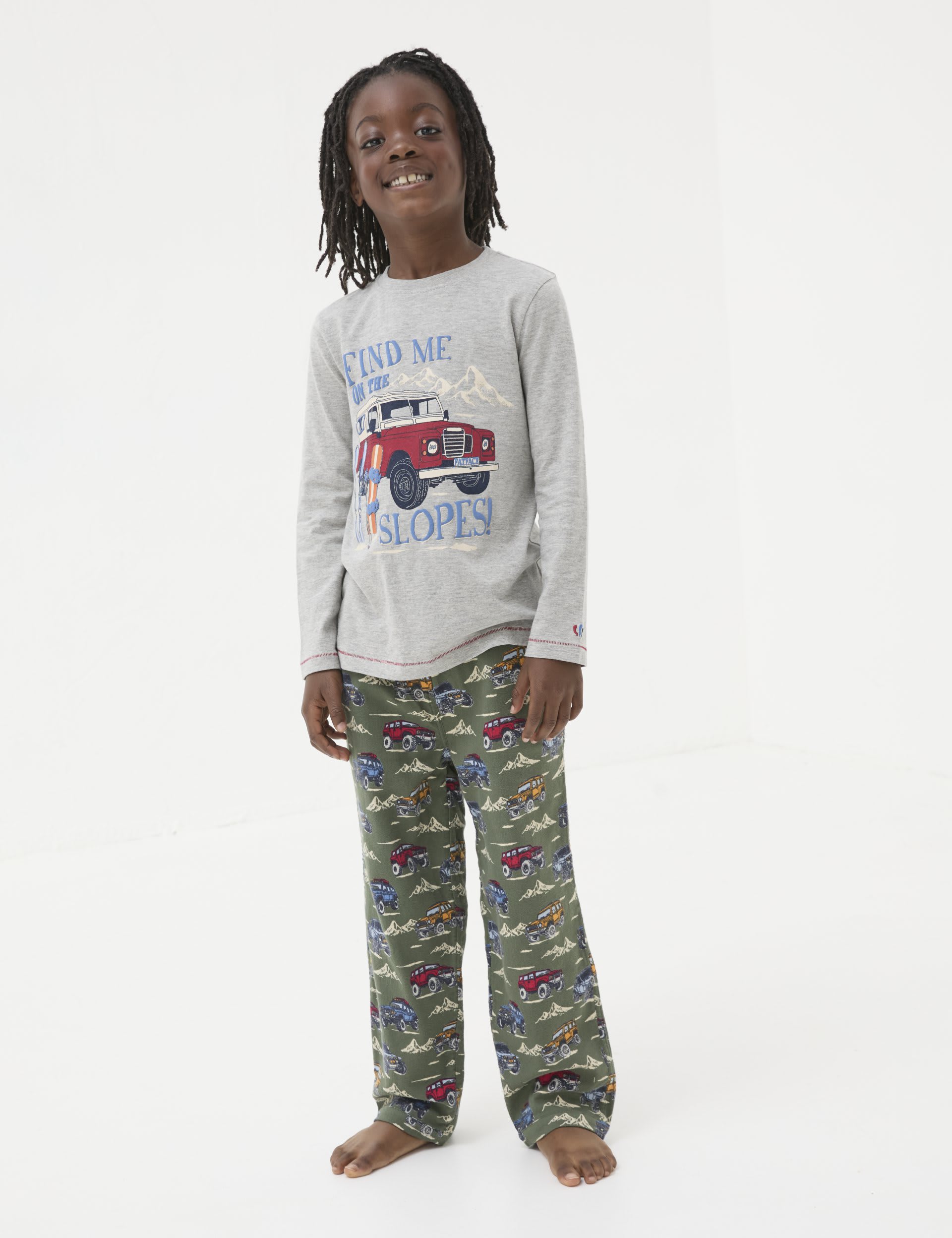 Fatface Boys Pure Cotton Vehicle Pyjamas (3-13 Yrs) - 8-9 Y - Teal Mix, Teal Mix