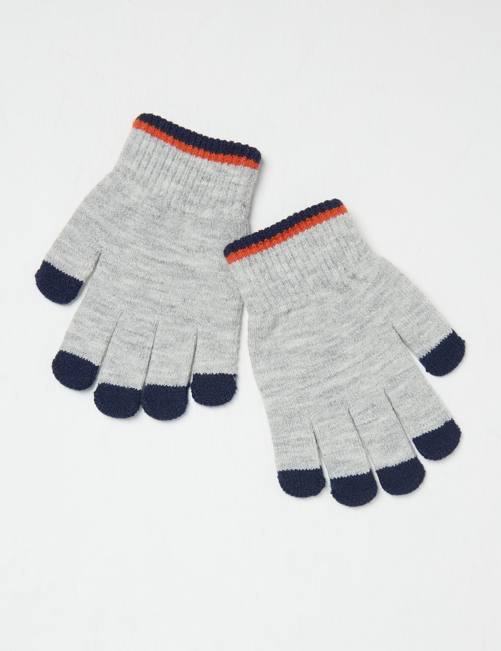 Fatface Kids Knitted Space Gloves - Grey Mix, Grey Mix