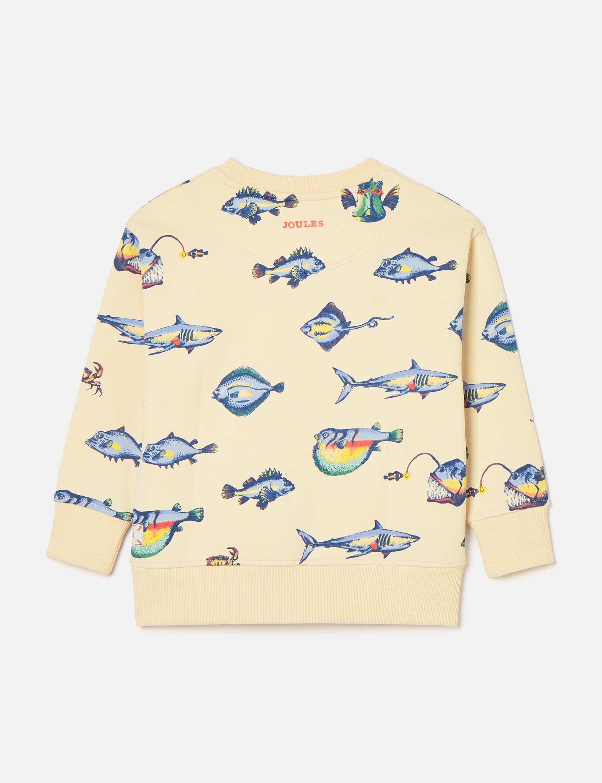 Joules Boys Cotton Rich Animal Print Sweatshirt (2-8 Yrs) - 7y - Cream Mix, Cream Mix