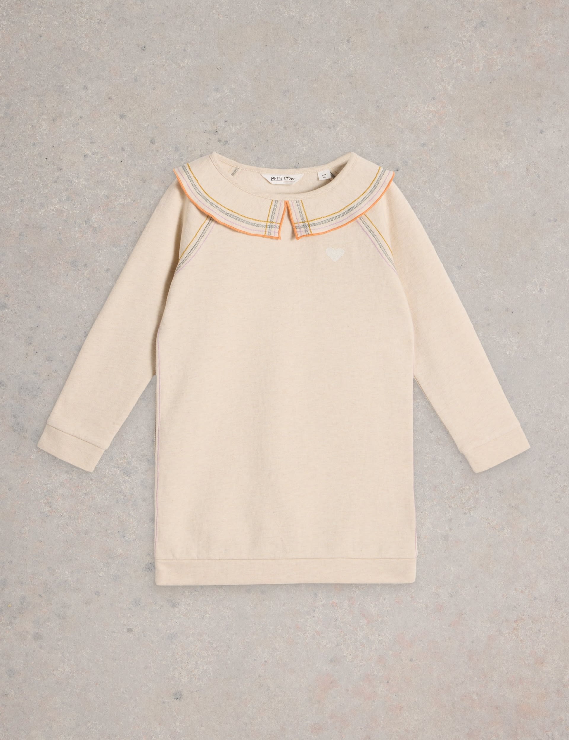 White Stuff Girls Pure Cotton Sweatshirt Dress (3-10 Yrs) - 5-6 Y - Natural, Natural