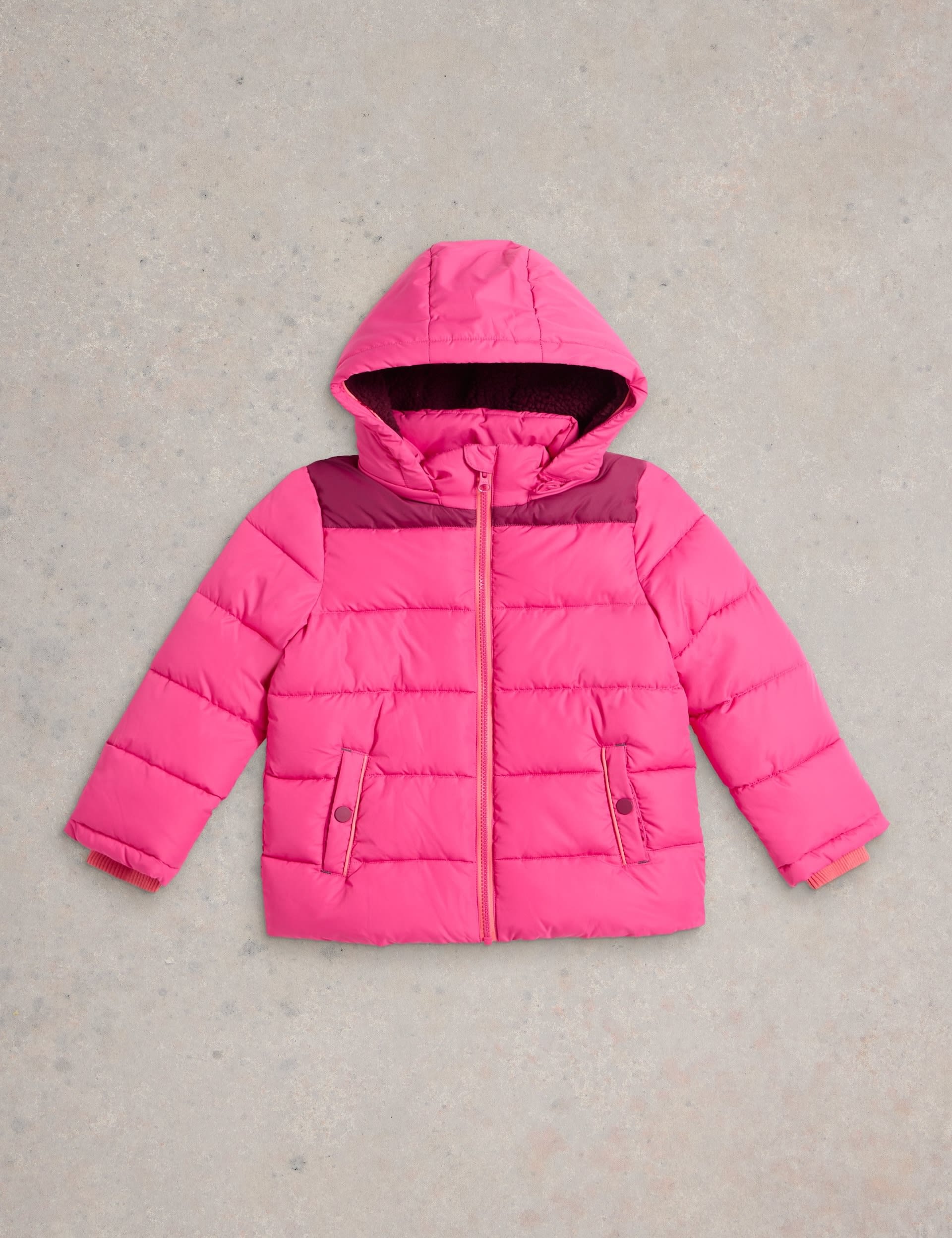 White Stuff Girls Puffer Coat (3-10 Yrs) - 5-6 Y - Pink, Pink