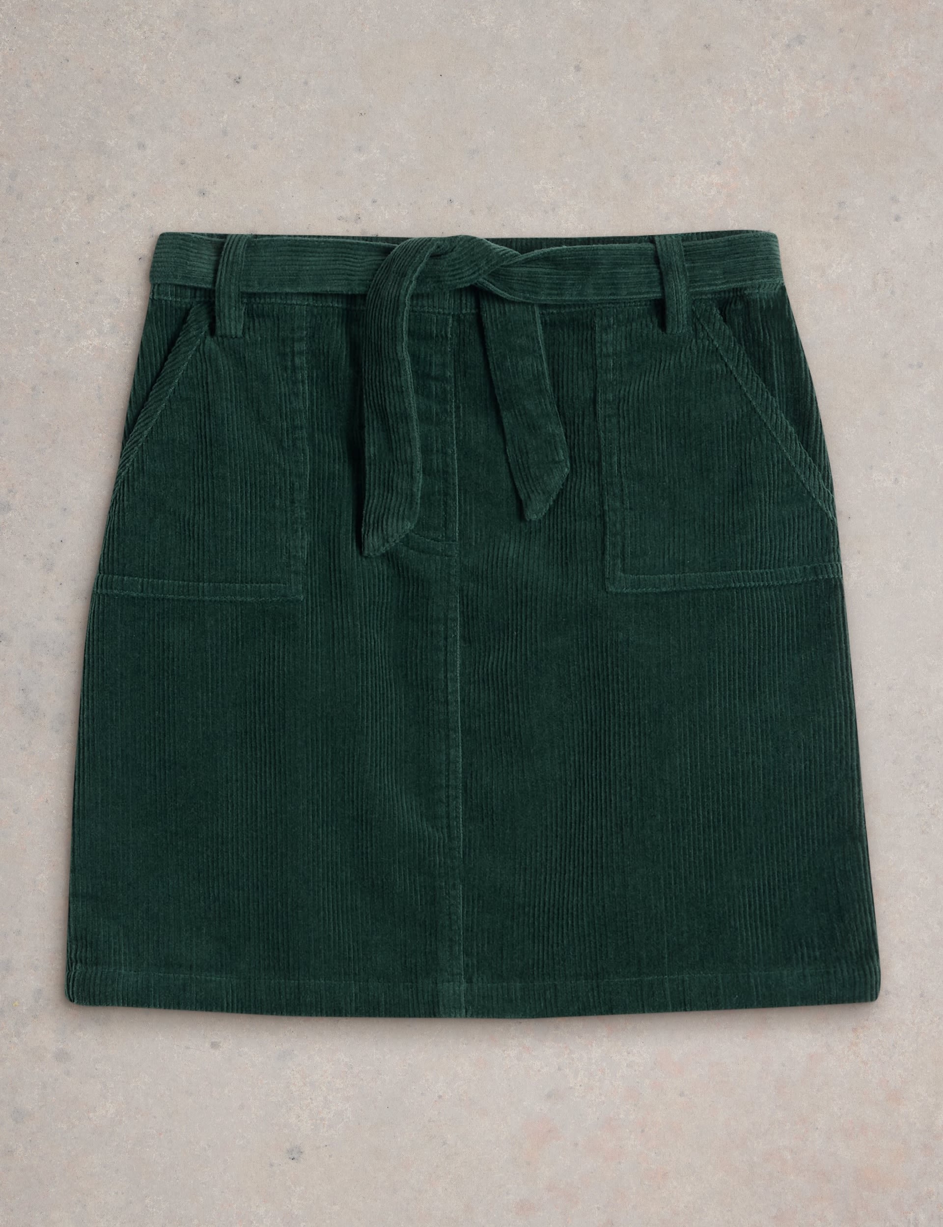 White Stuff Girls Pure Cotton Corduroy Skirt (3-10 Yrs) - 5-6 Y - Green, Green